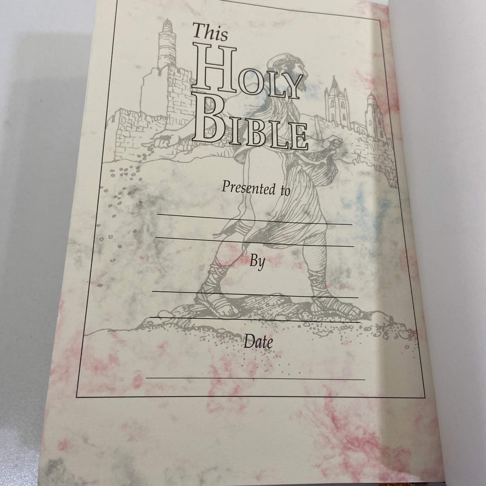 Hebrew & English The Holy Scriptures Bible NKJV 1997 Hardcover WATER DAMAGED