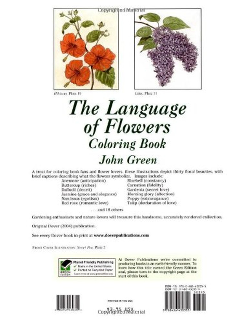 The Language of Flowers Coloring Book (Dover Nature Coloring Book)