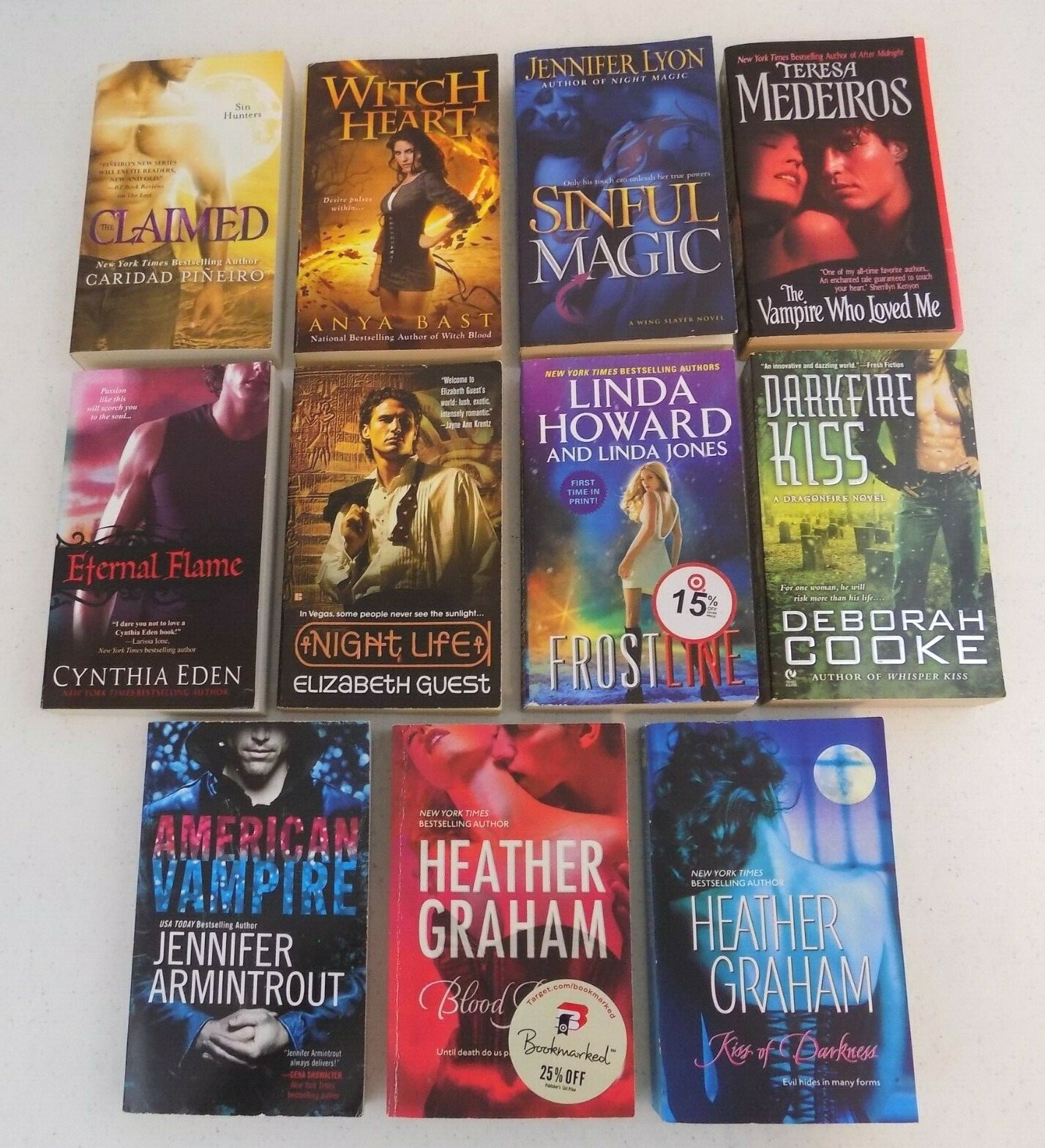 Lot Of 11 ~ Paranormal Romance Paperbacks ~ Sinful Magic-Blood Red-Witch Heart