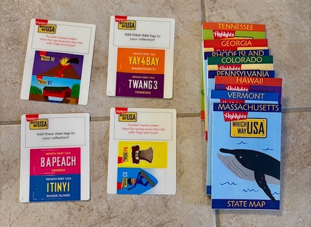 New – Lot Of 12 Highlights Which Way USA Puzzle Books With Maps, and state tags