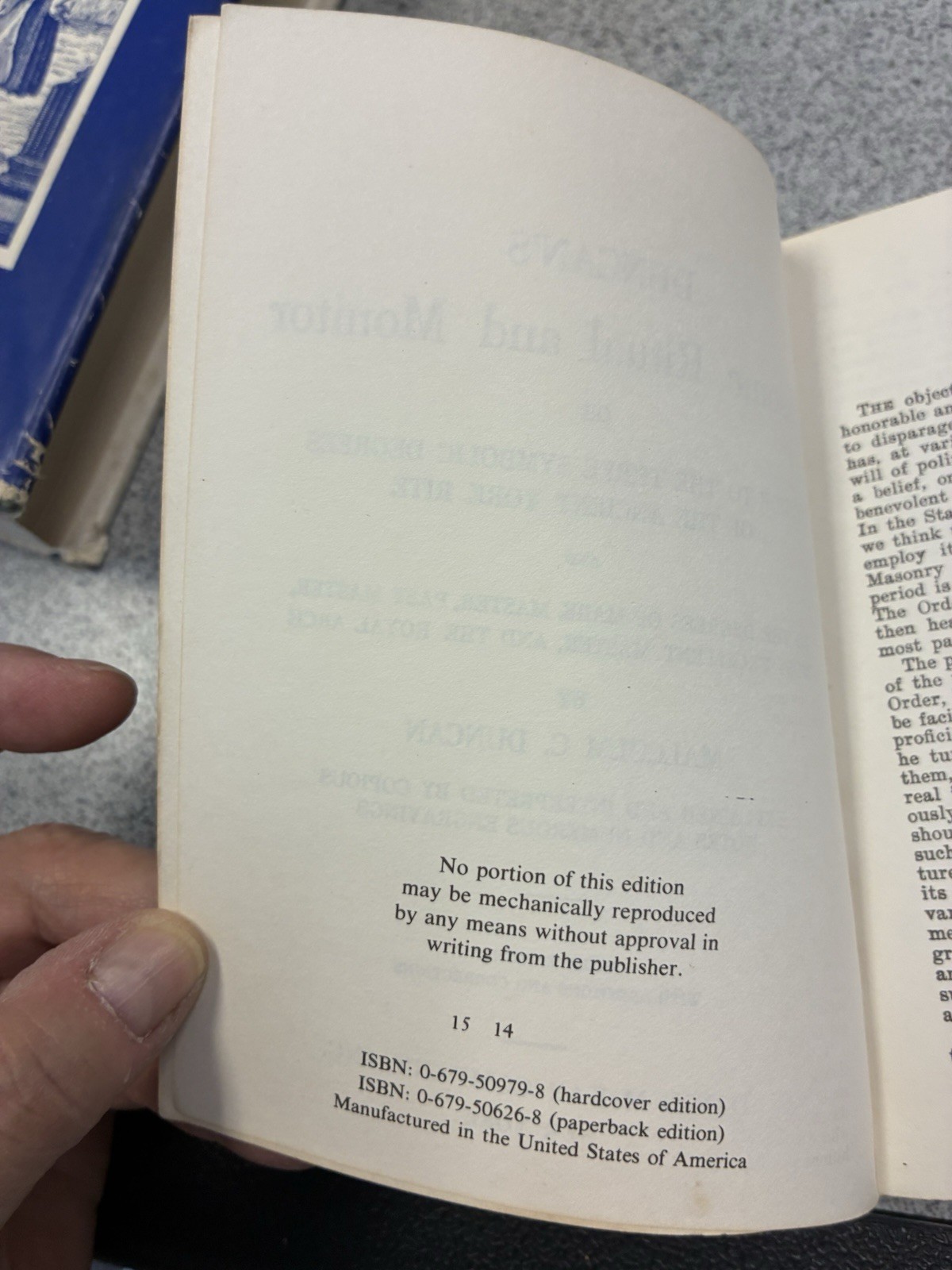 The Builders, and Duncan’s Ritual of Freemasonry (lot of 2 volumes)