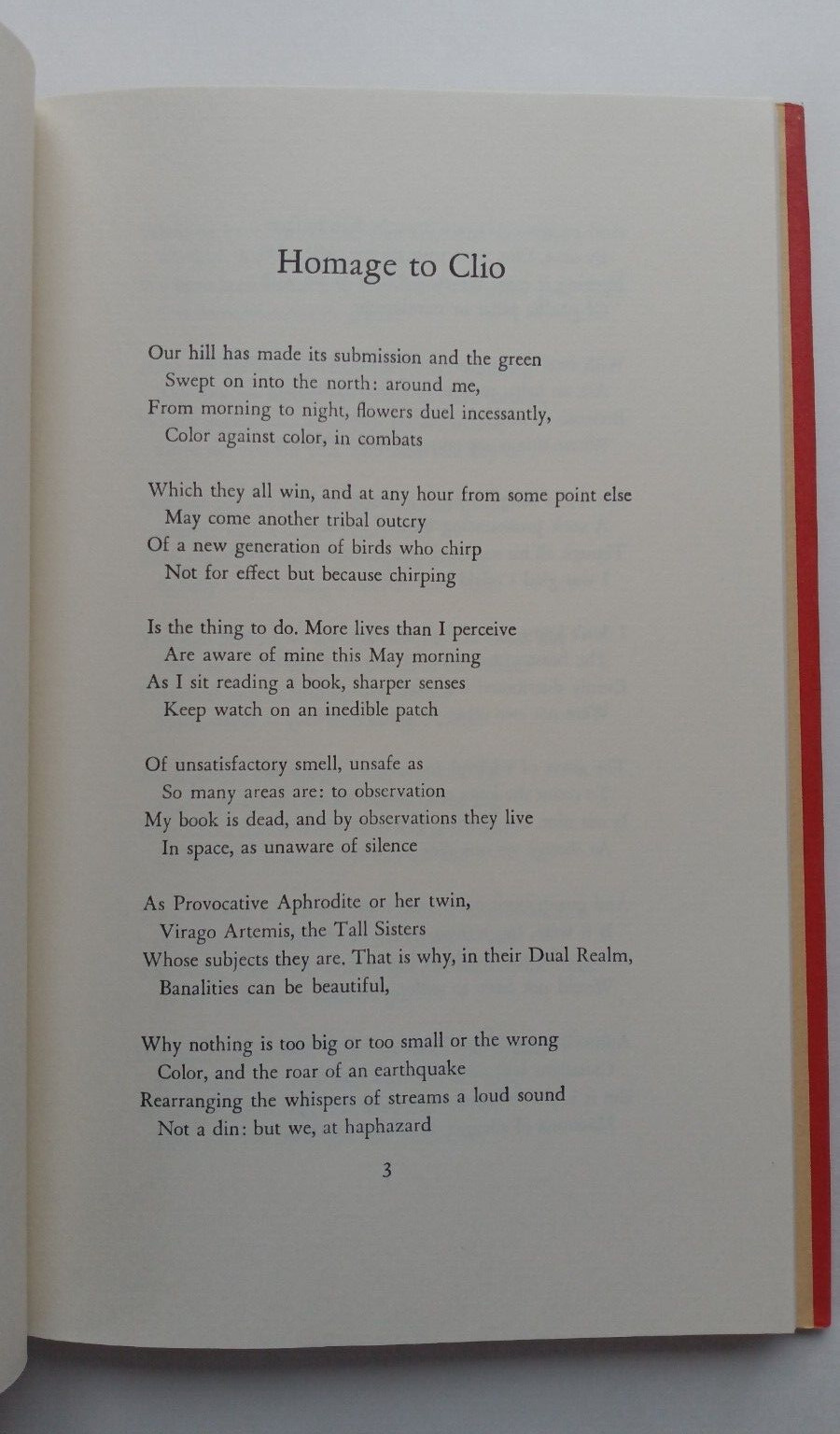 Homage to Clio (1st edition, later printing) by W. H. Auden (Random House, 1960)