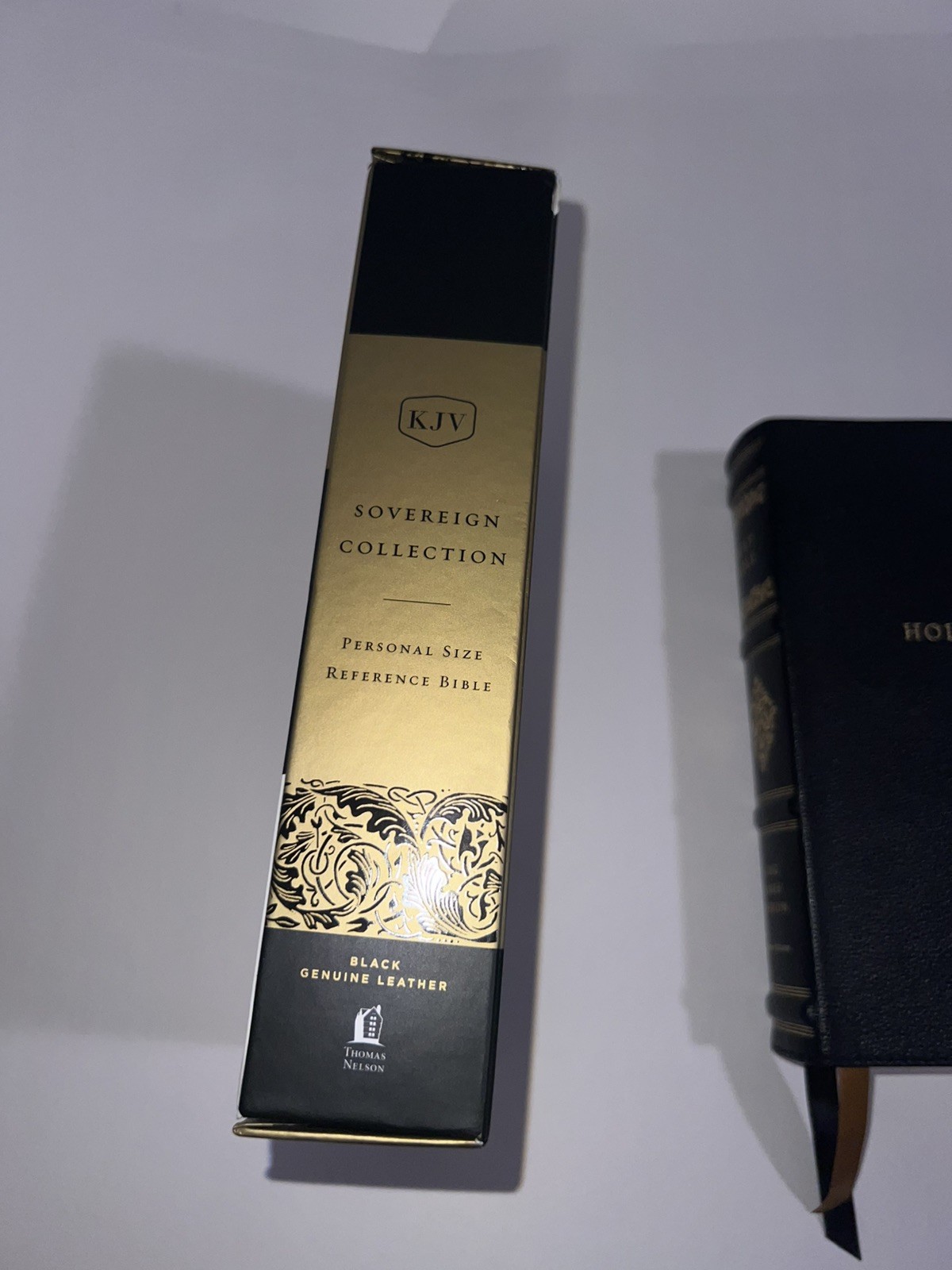 KJV Holy Bible Personal Size Sovereign Collection Black Leather by Thomas Nelson