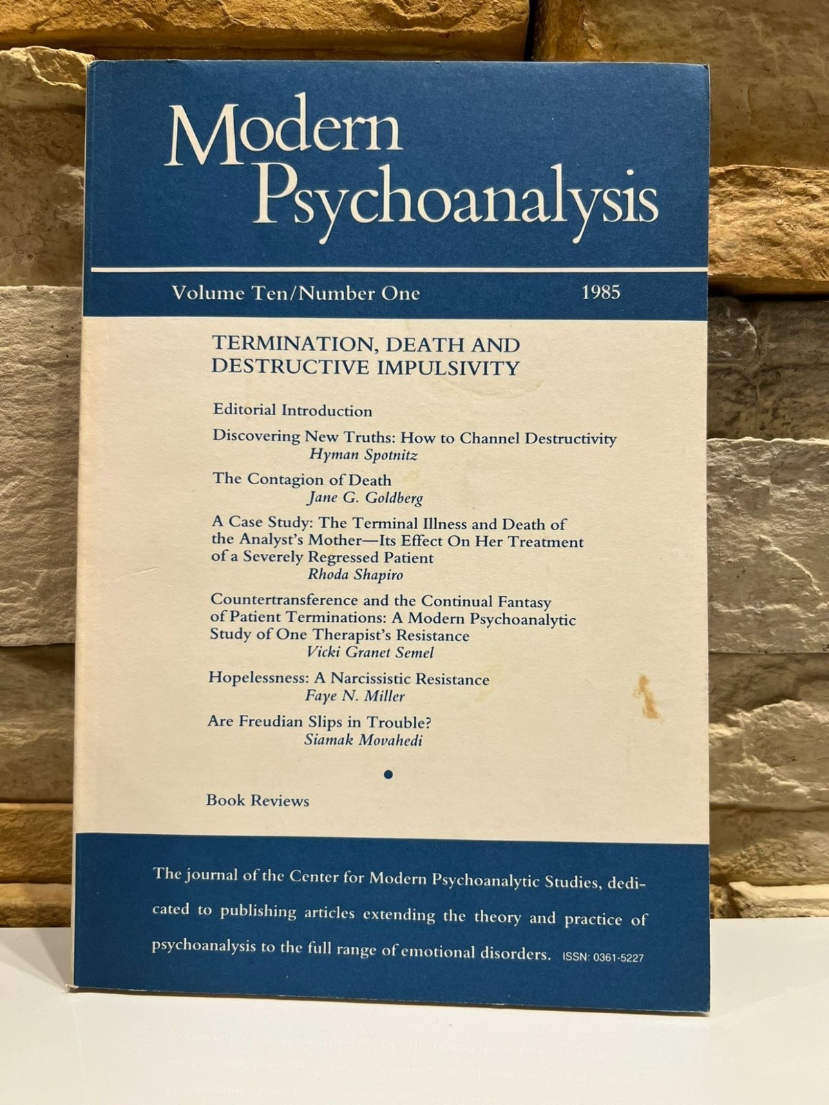 Modern Psychoanalysis Various Contributors Vol 10 No 1 1985 Clinical Psychology