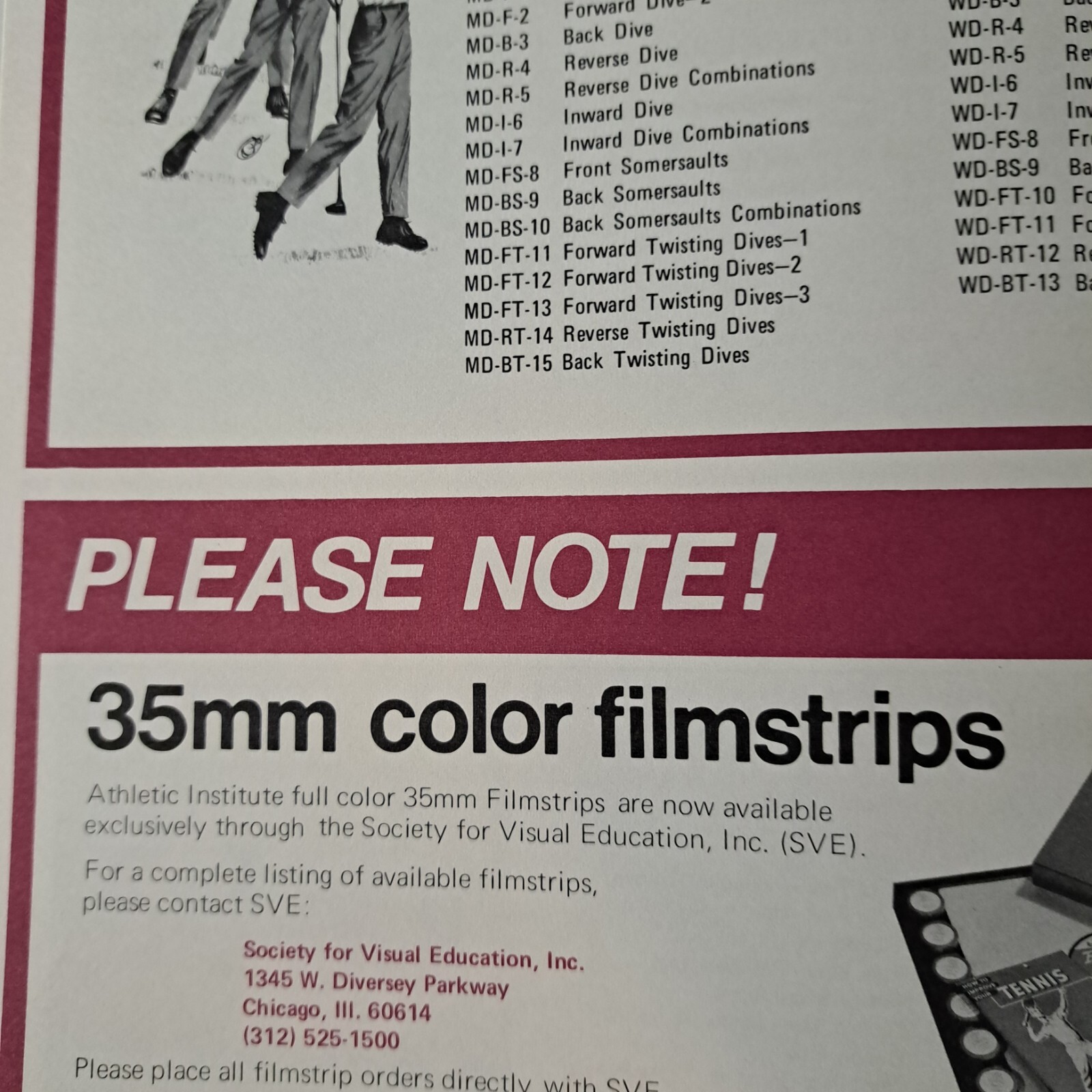 Athletic Institute Chicago 1971 Catalog Audio Visual Instructional Aids Sports