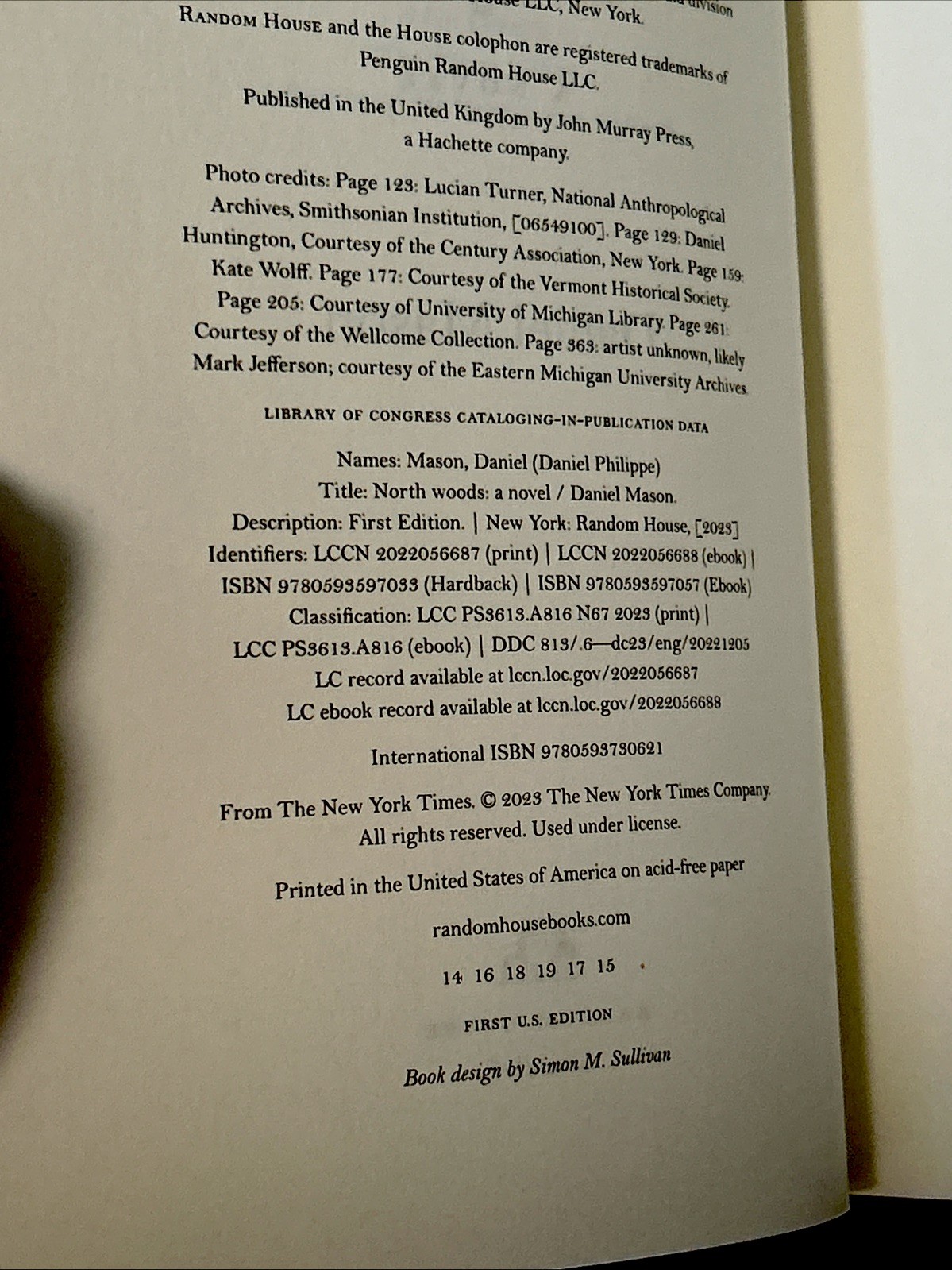 North Woods: A Novel – Hardcover First Edition Later Printing