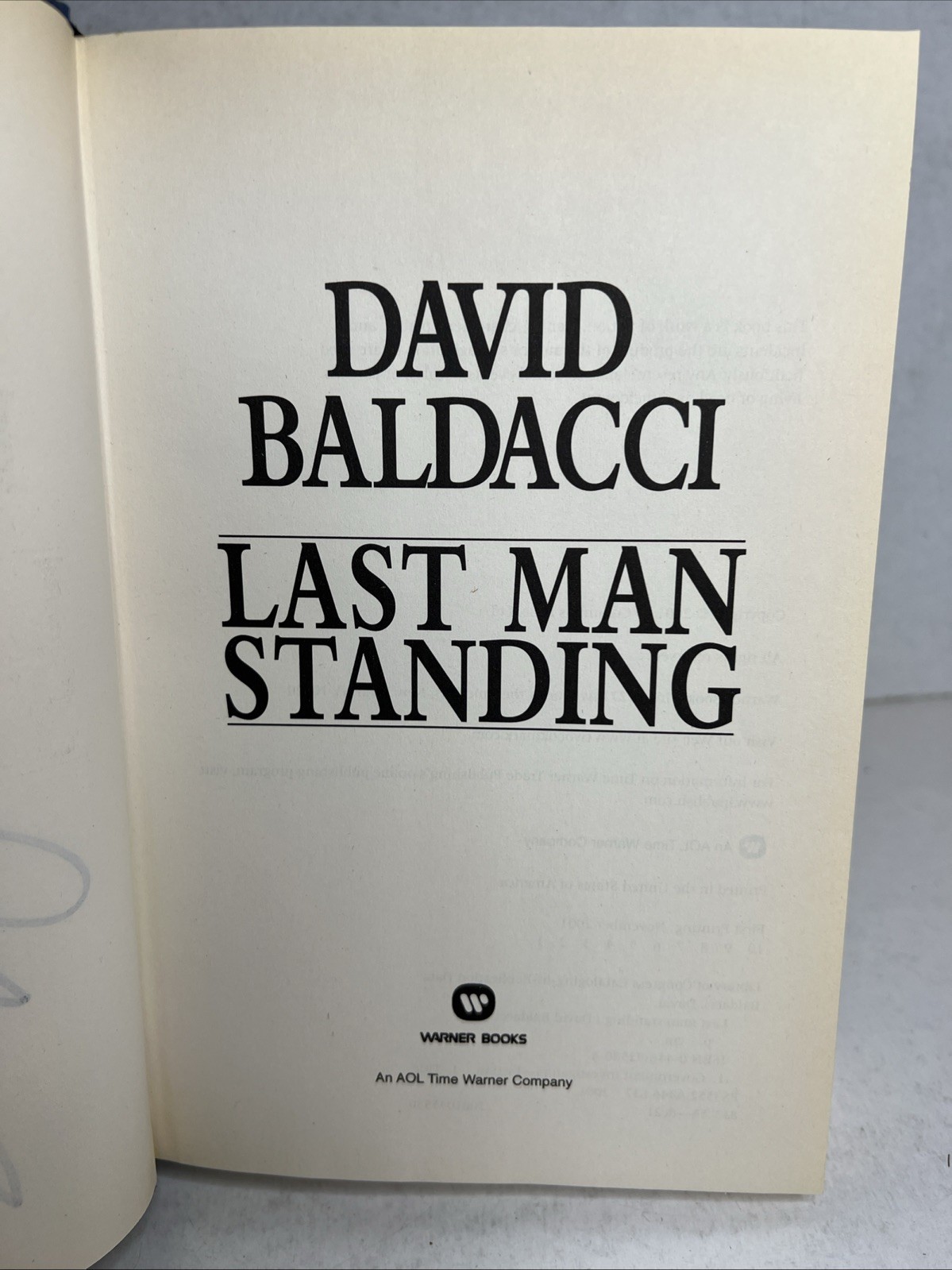 Last Man Standing by David Baldacci (2001, Hardcover) SIGNED 1st/1st B211