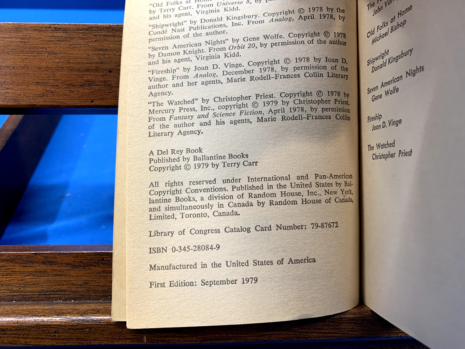 The Best Science Fiction Novellas of the Year #1- Edited by Terry Carr, 1979
