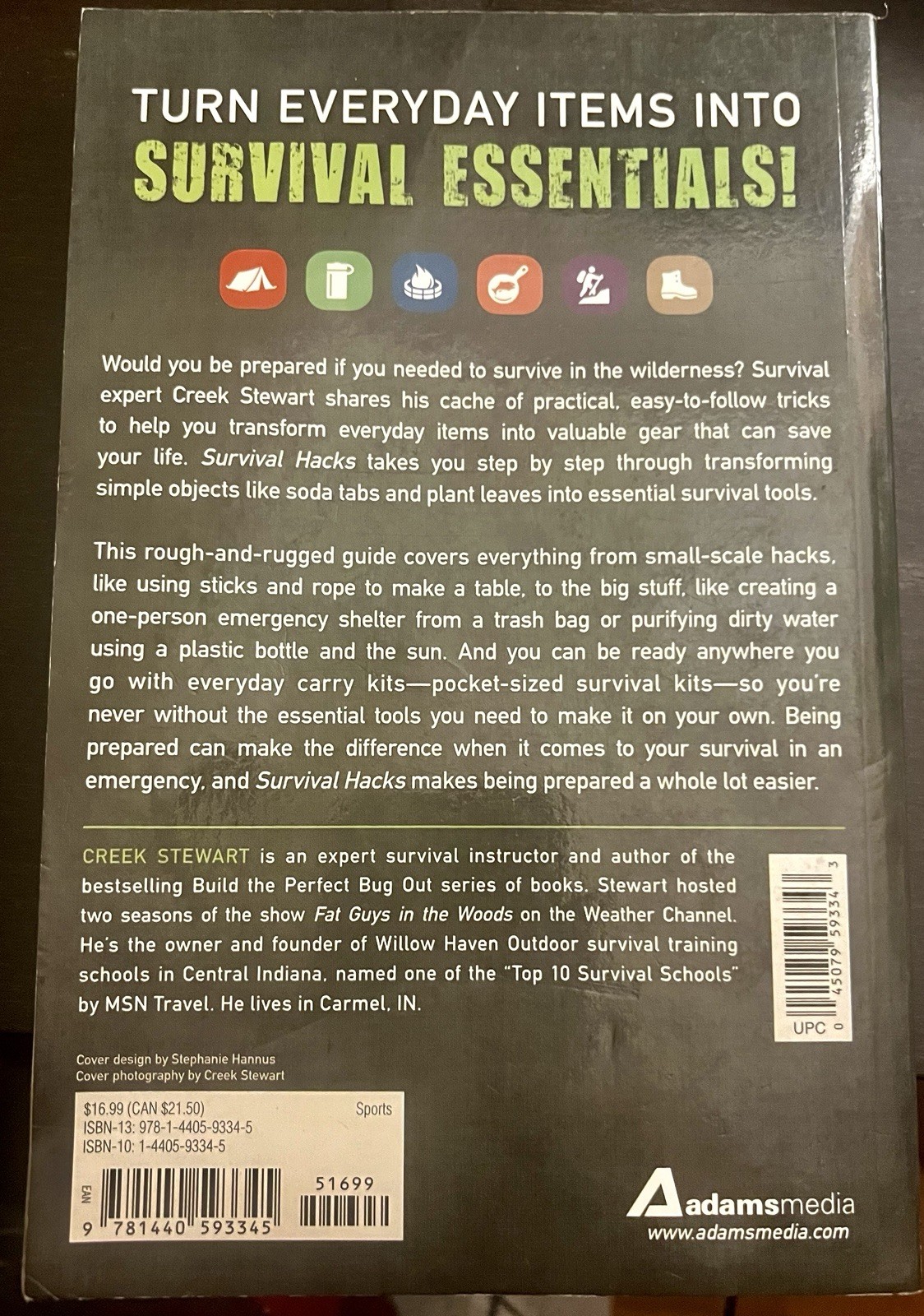 Survival Hacks by Creek Stewart Paperback Adams Media Survival Book