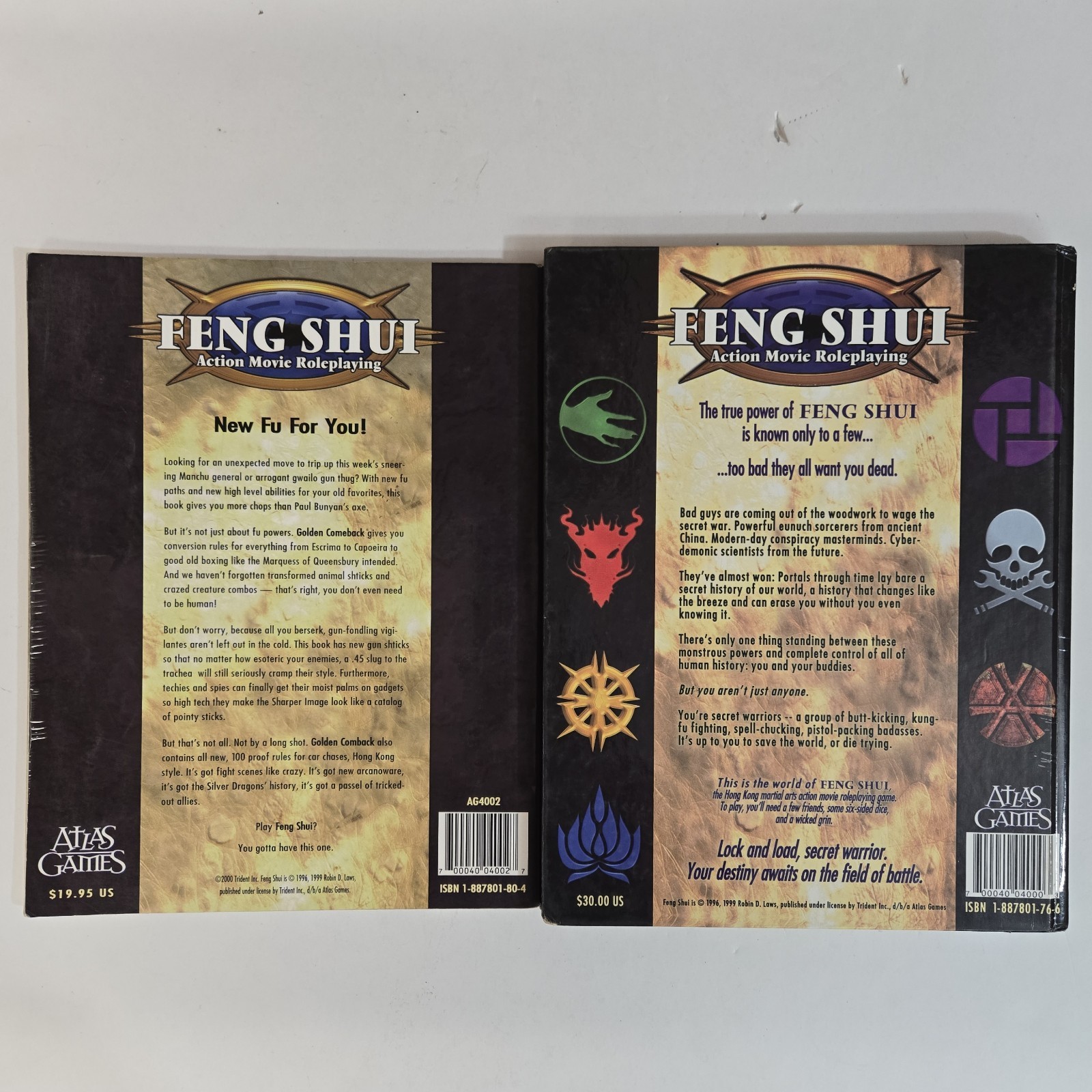 Feng Shui: Action Movie Roleplaying with Golden Comeback Sourcebooks Atlas Games