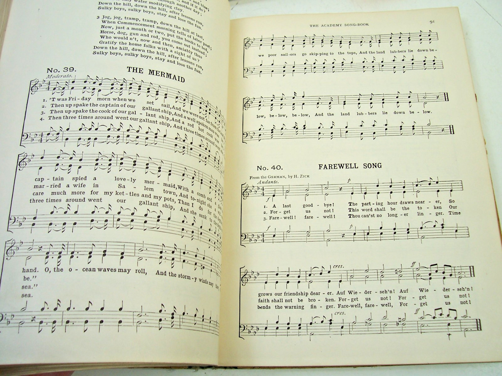 The Abridged Academy Song Book 1903 Hardcover Used Book Vintage 265 pages