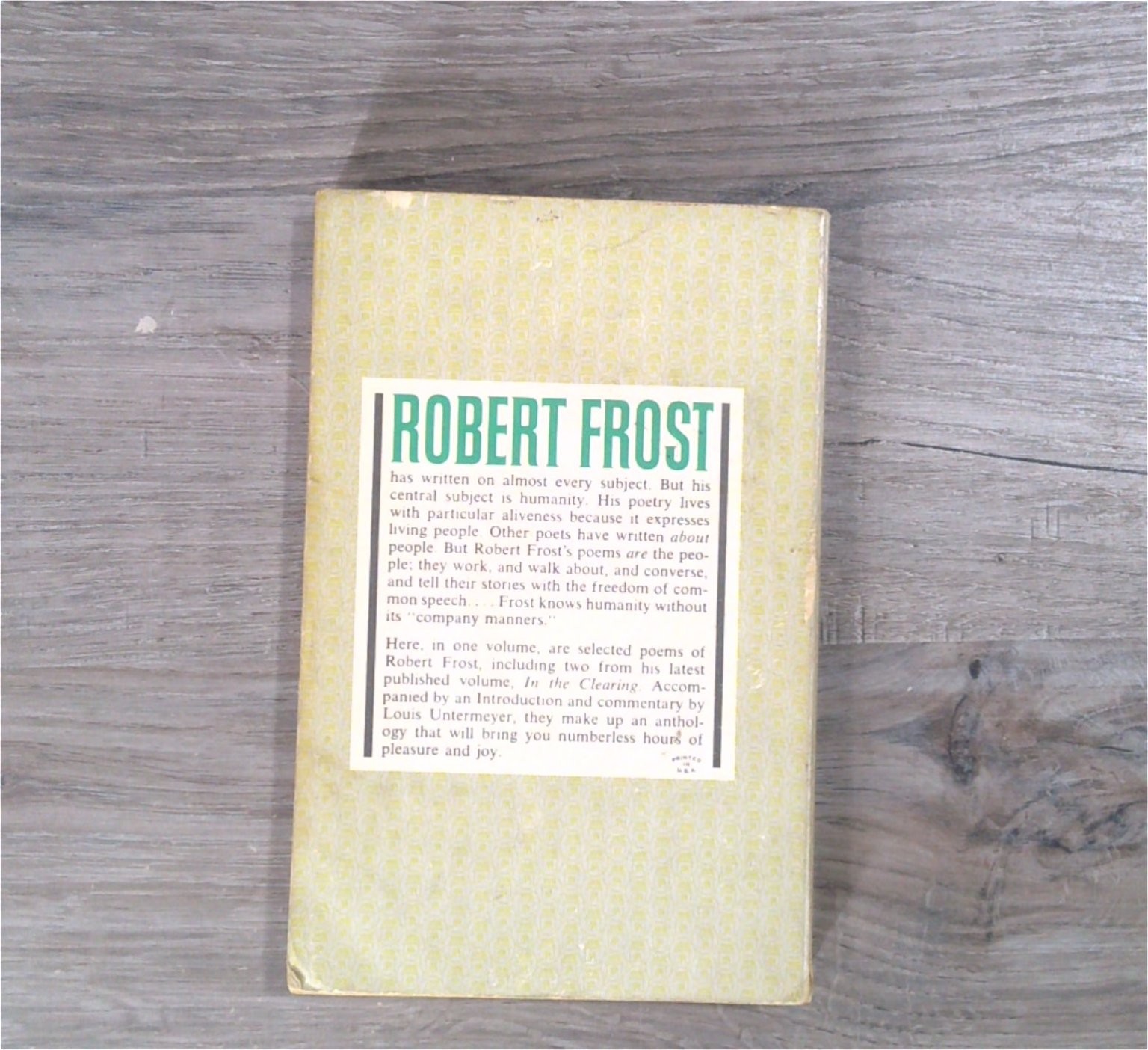 Robert Frost Poems Anthology 1964 Washington Square Press Poetry Book W-556