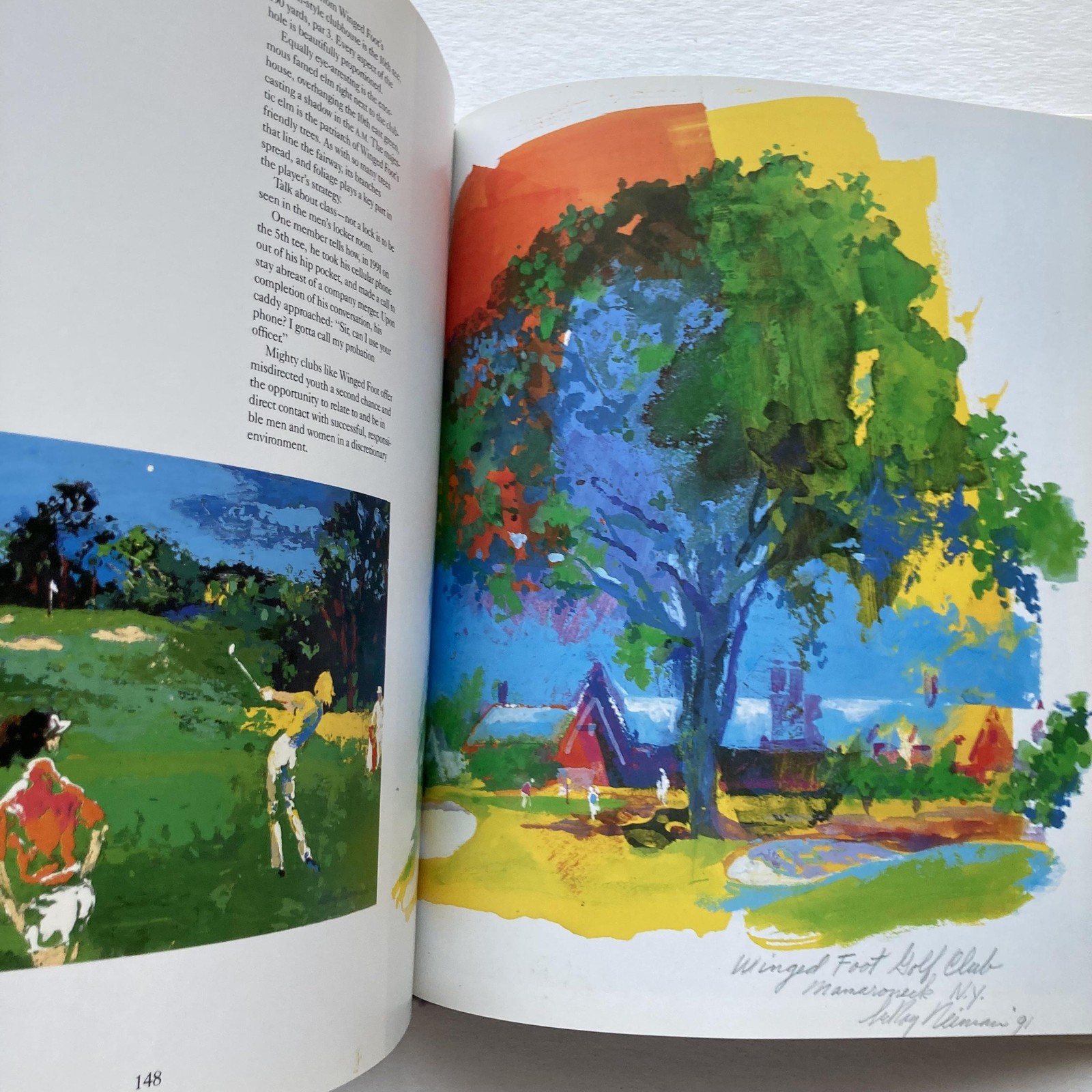 Big Time Golf LeRoy Neiman 1992 Hardcover Art Book Signed Golf Courses Photos
