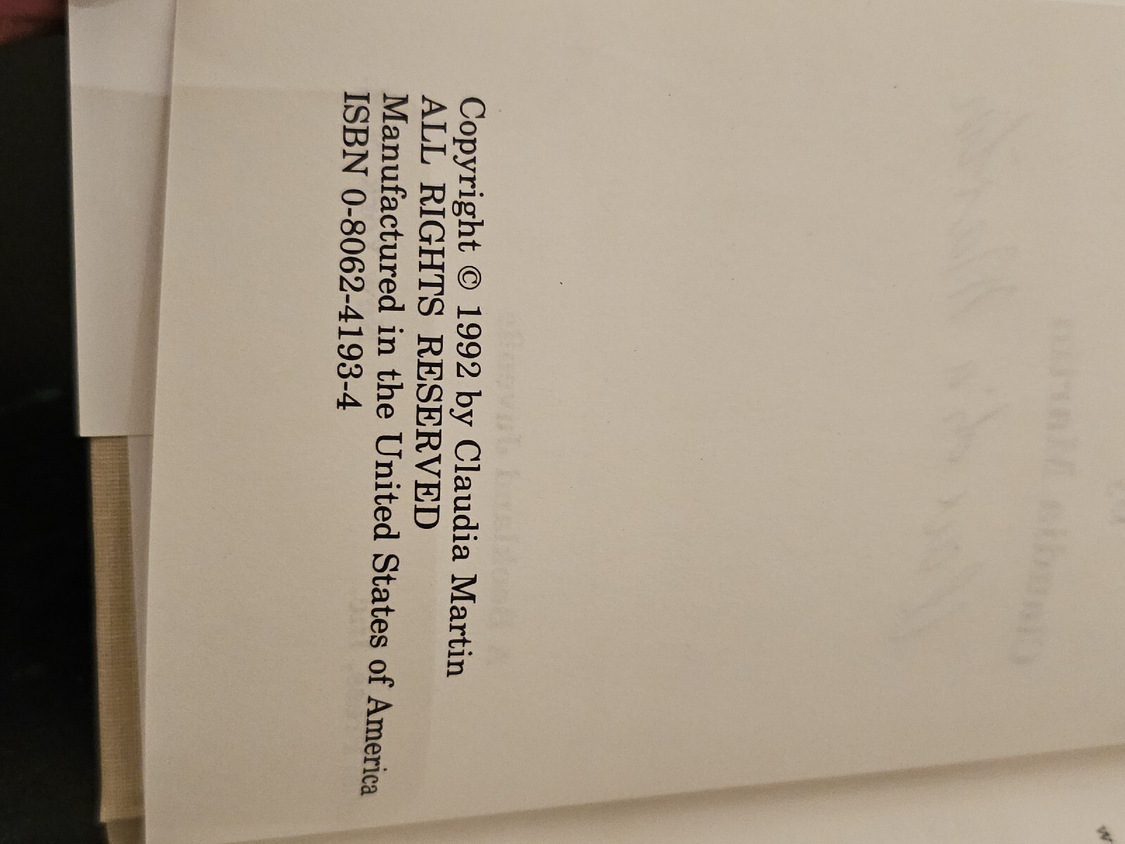 Seven Stars Of Christmas Claudia Martin Book 1992 Hardcover Signed Rare Stories