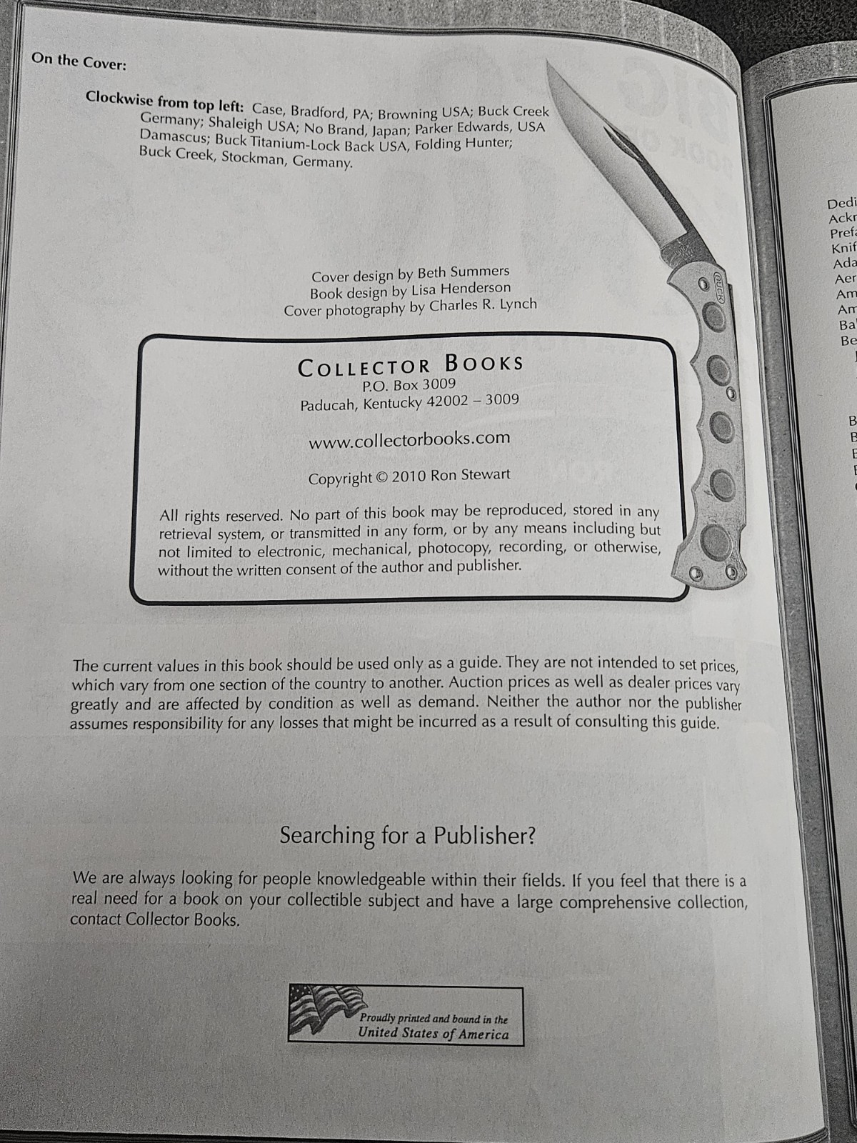 Big Book of Pocket Knives : Identification & Values – pbk Ron Stewart 3rd & 4th