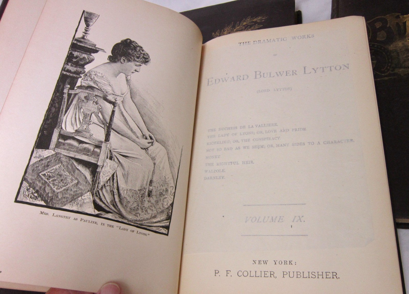 Bulwer’s Works Lot of 7 Books Volume 2-9 (missing 1 & 7) Edward Bulwer Lytton