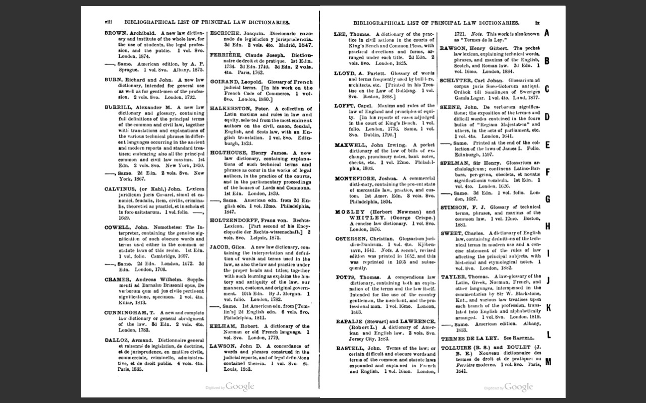 BLACK’S LAW DICTIONARY, 1st Edition 1891 and 2nd Edition 1910 Law Book on USB