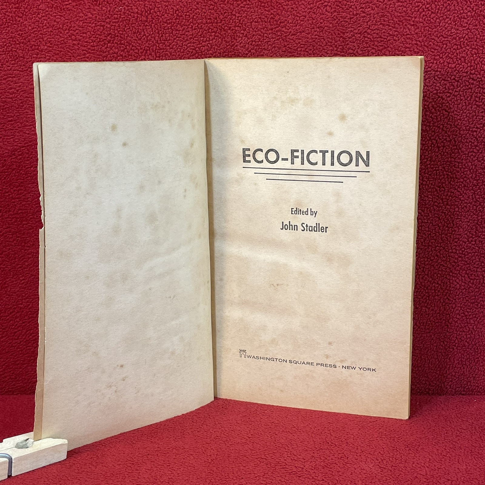 Eco-Fiction Edited By John Stadler Washington Square Press 1971 Paperback Book