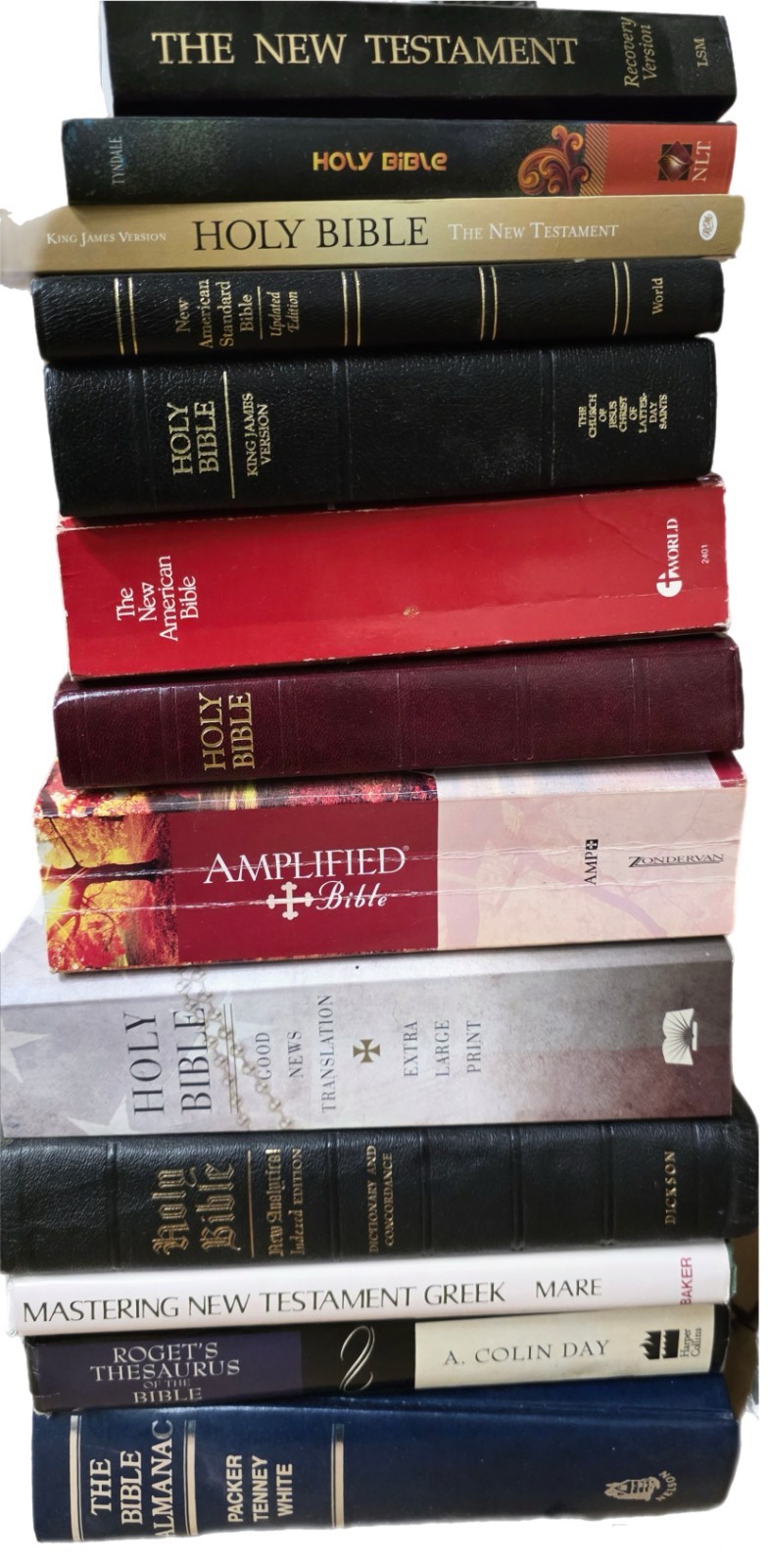 Lot of 10 New Testament Bibles – Mixed Translations (NIV, KJV & More) RANDOM SET