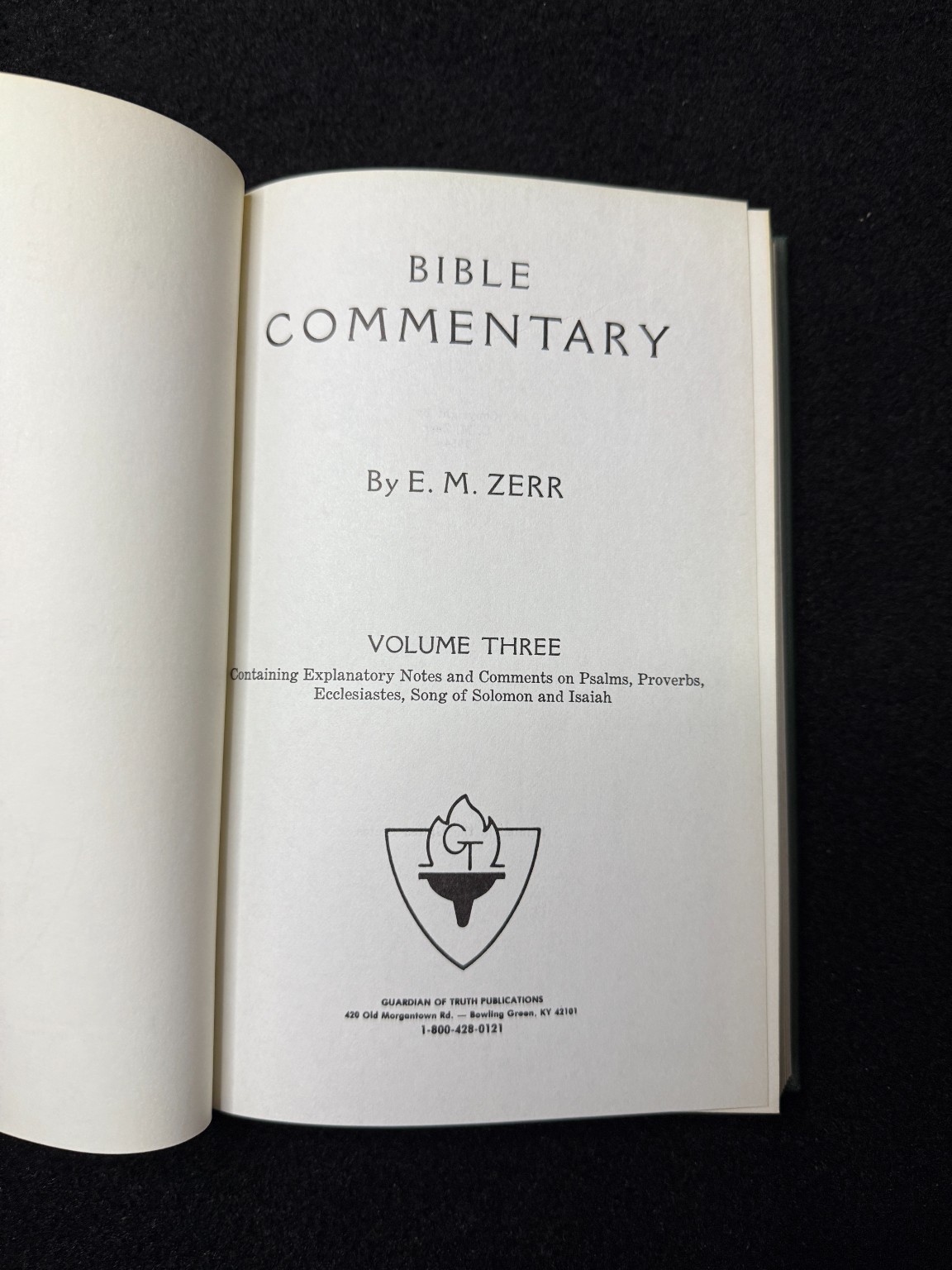Bible Commentary Vol 3 E M Zerr 1954 Psalms Proverbs Isaiah Hardcover