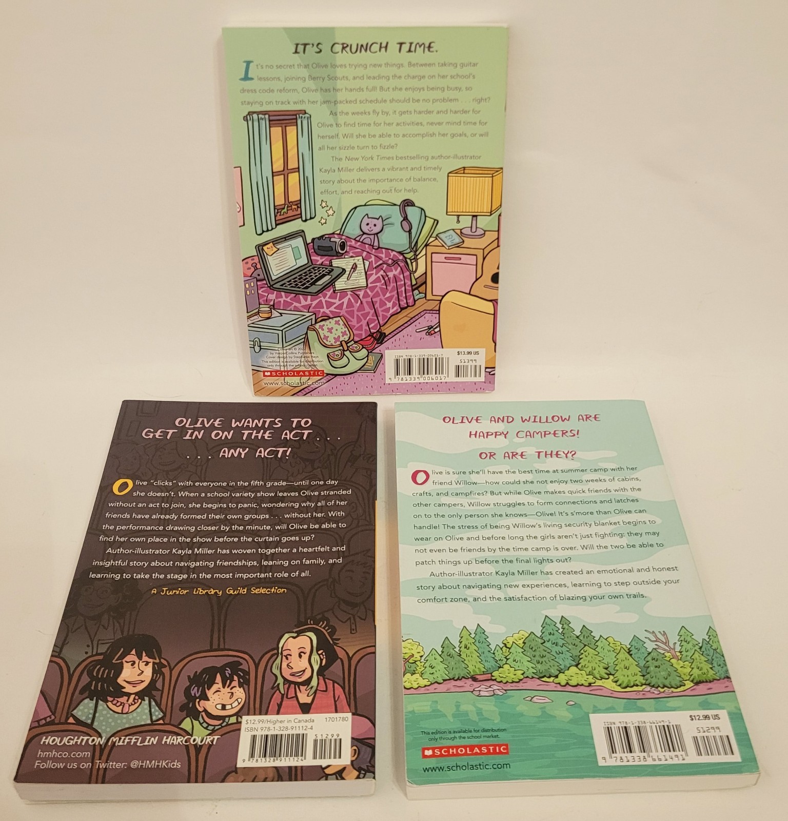 Kayla Miller Lot of 3 Graphic Novels Camp, Crunch & Click