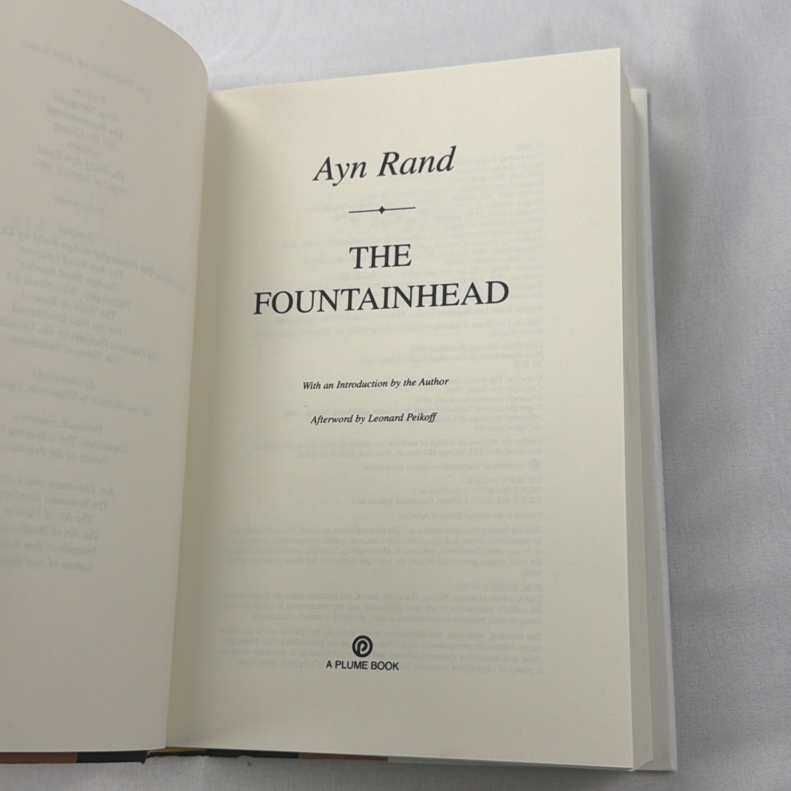 Fountainhead 2005 Centennial Edition Hardcover by Ayn Rand Plume Printing