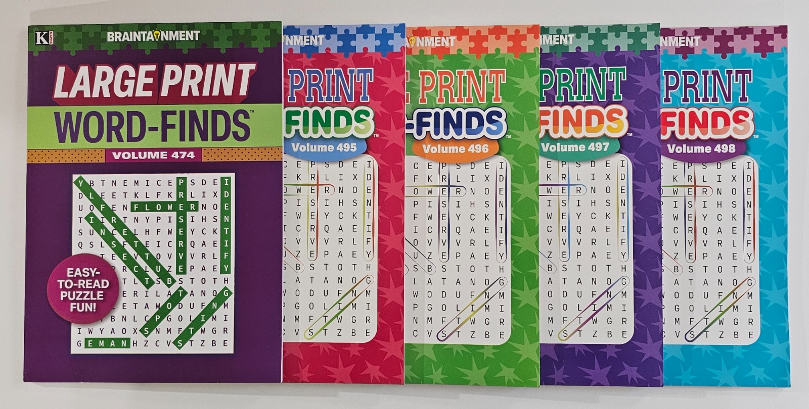 5 New Large Print Word-Finds Puzzle Books Kappa Games Vol# 474-498 ~ Search,Hunt