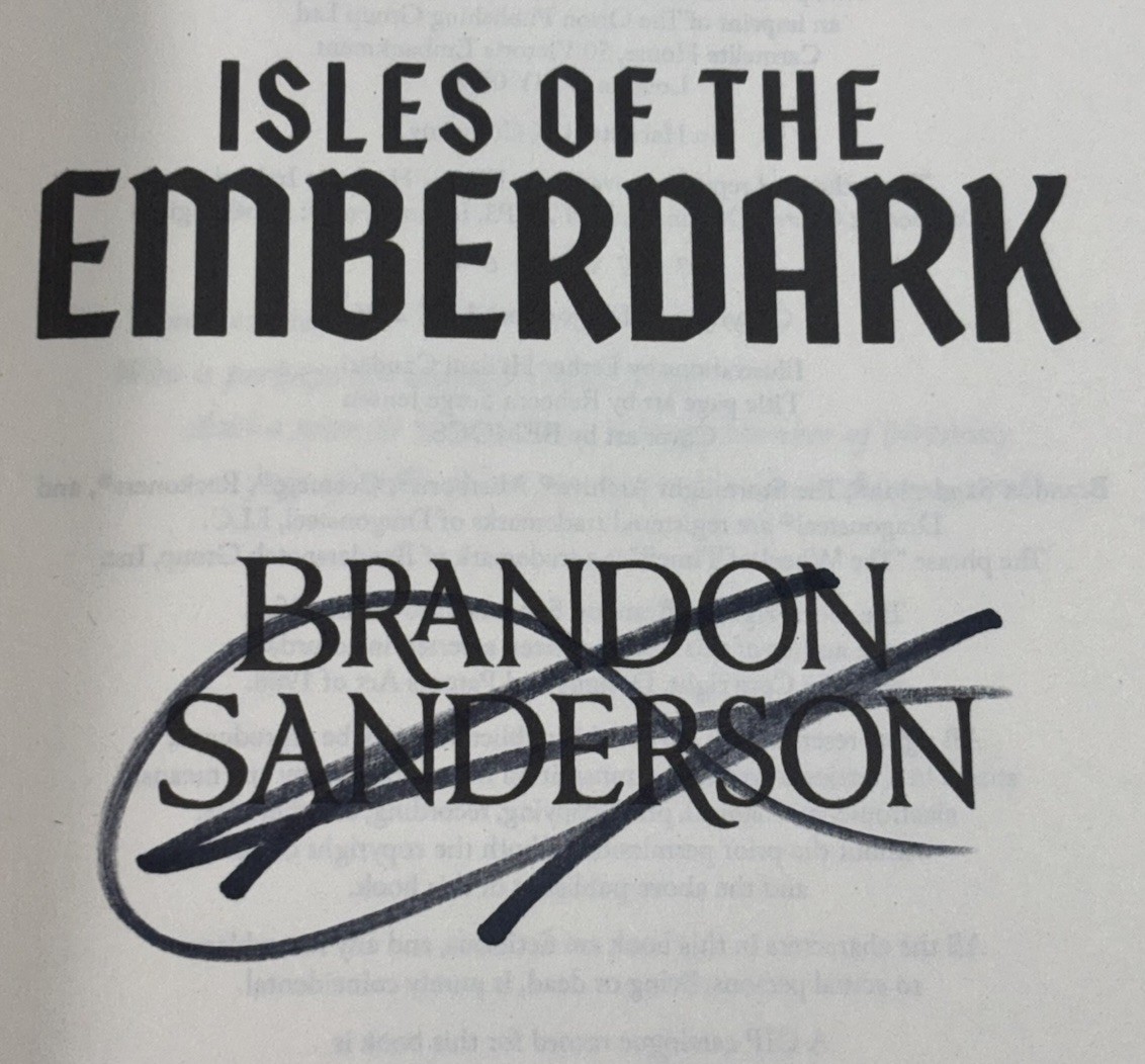 Isles of the Emberdark SIGNED by Brandon Sanderson UK 1st/2nd (2026, Hardcover)