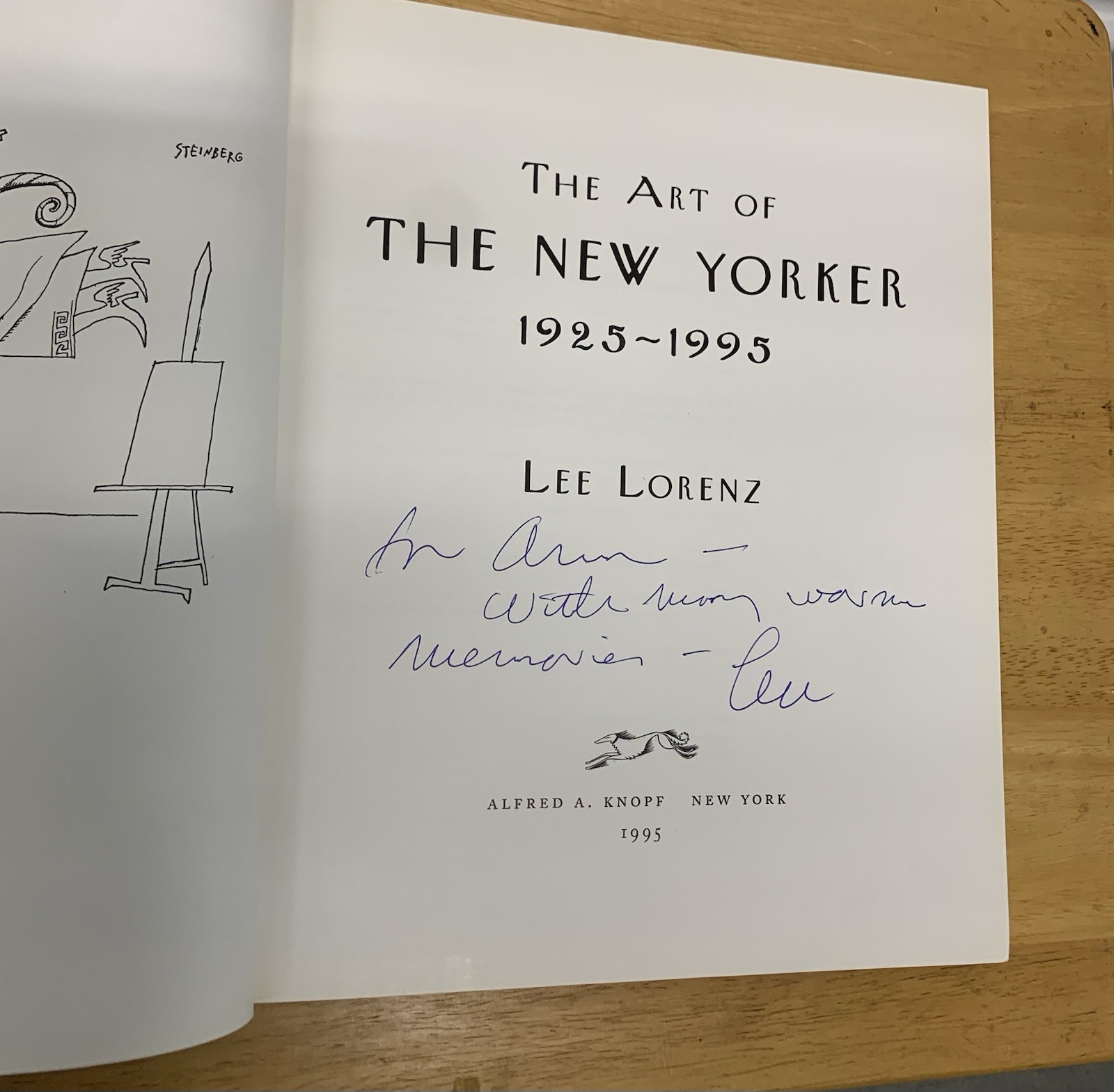 The Art of The New Yorker 1925-1995 Lee Lorenz SIGNED HC/DJ