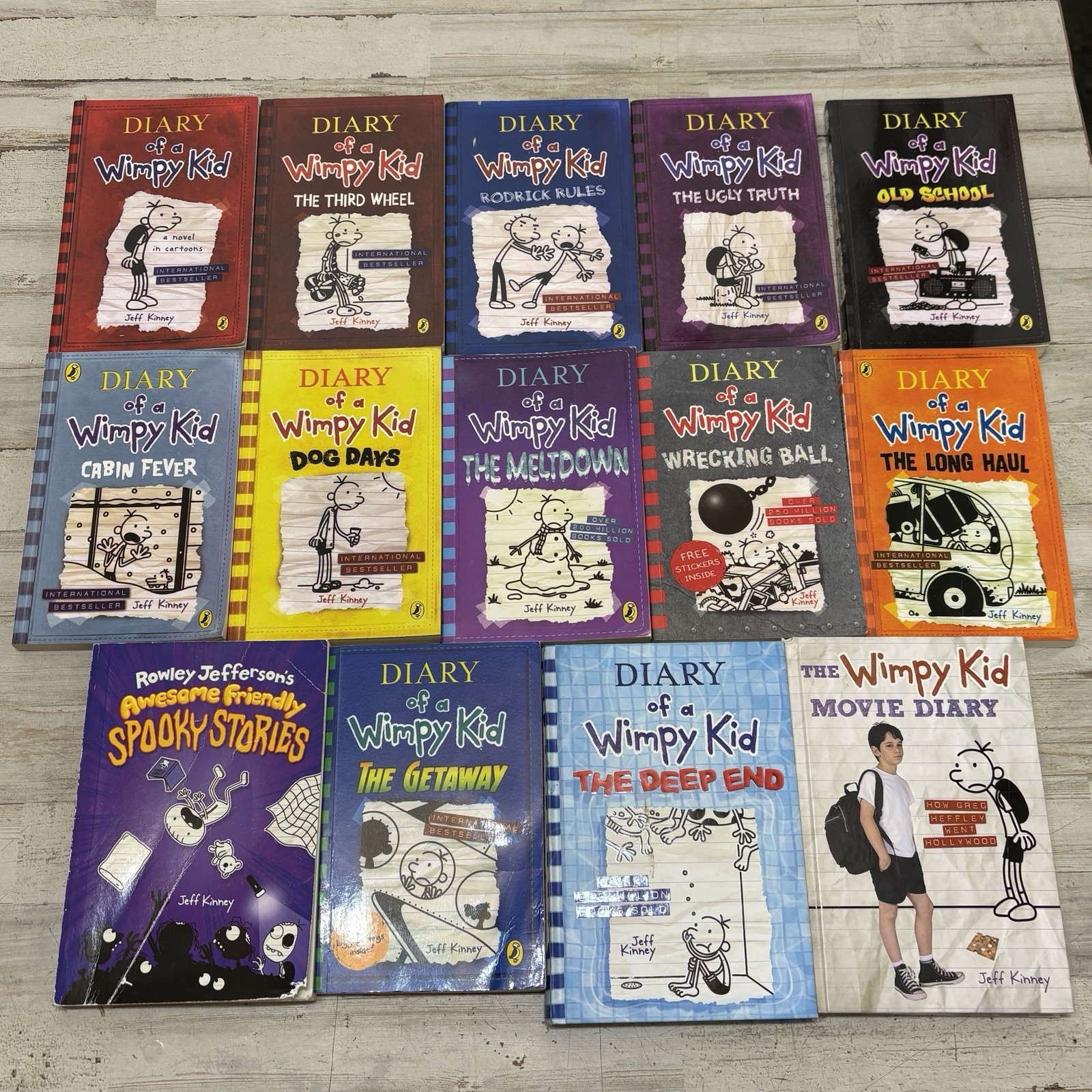 Lot Of 14 Diary of Wimpy Kid Books Movie Diary Rowley Jefferson Kinney