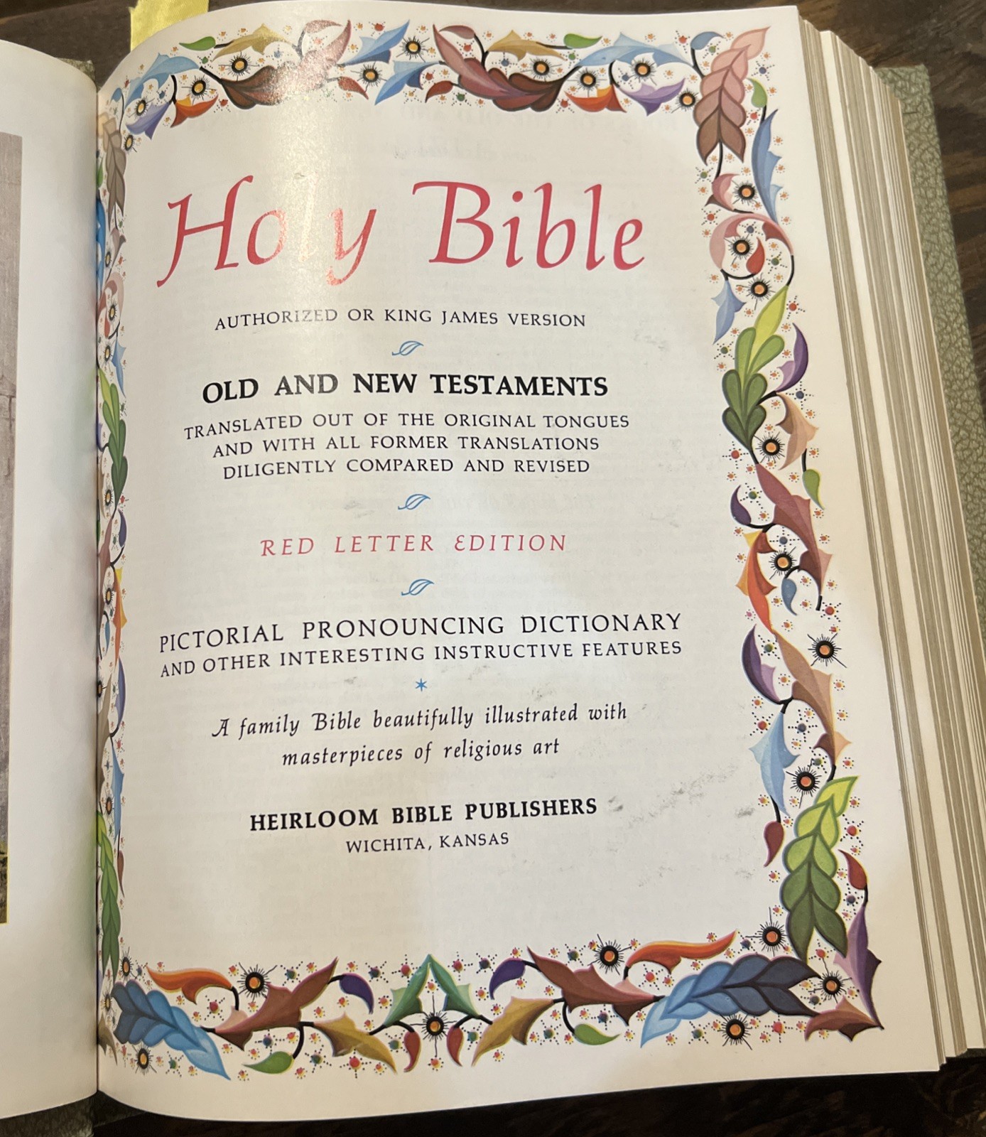 Holy Bible Master Reference Edition Heirloom Publishing Red Letter Edition 1964