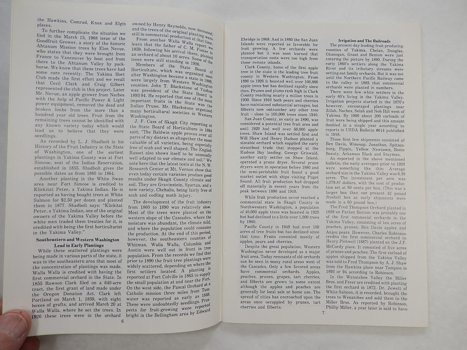 Washington State Fruit Industry…A Brief History by W.A. Luce, cir 1968, SIGNED