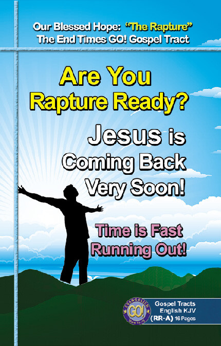 BIBLE, GOSPEL TRACTS: The Rapture, Pack of 32 units in 2 Covers, 16 Pages Each