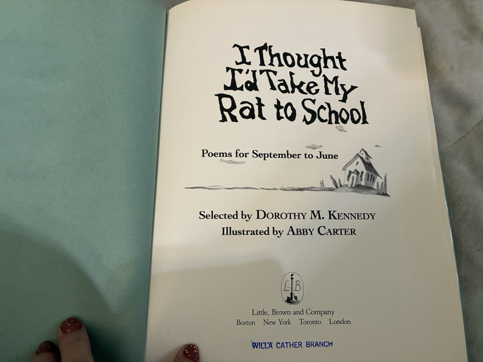 I Thought I’d Take My Rat To School by Dorothy M. Kennedy 1993 1st Ed.