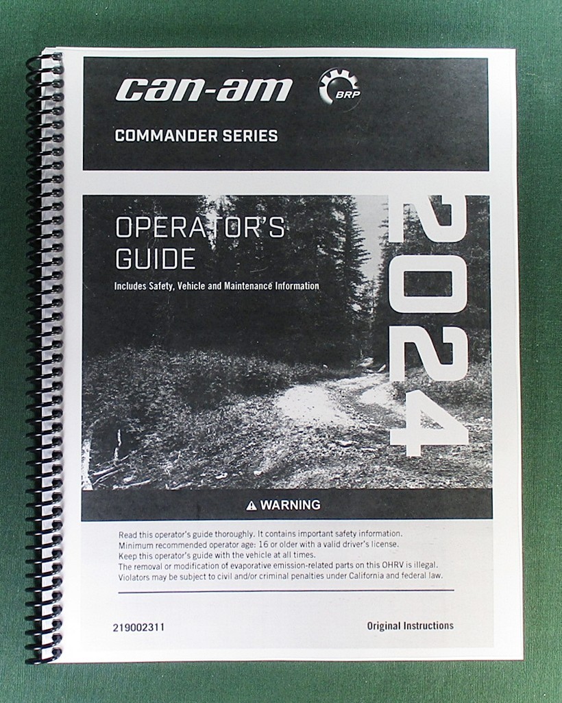 2024 Can-Am Commander XT 700 Owner’s Manual: 246 Pages & Protective Covers