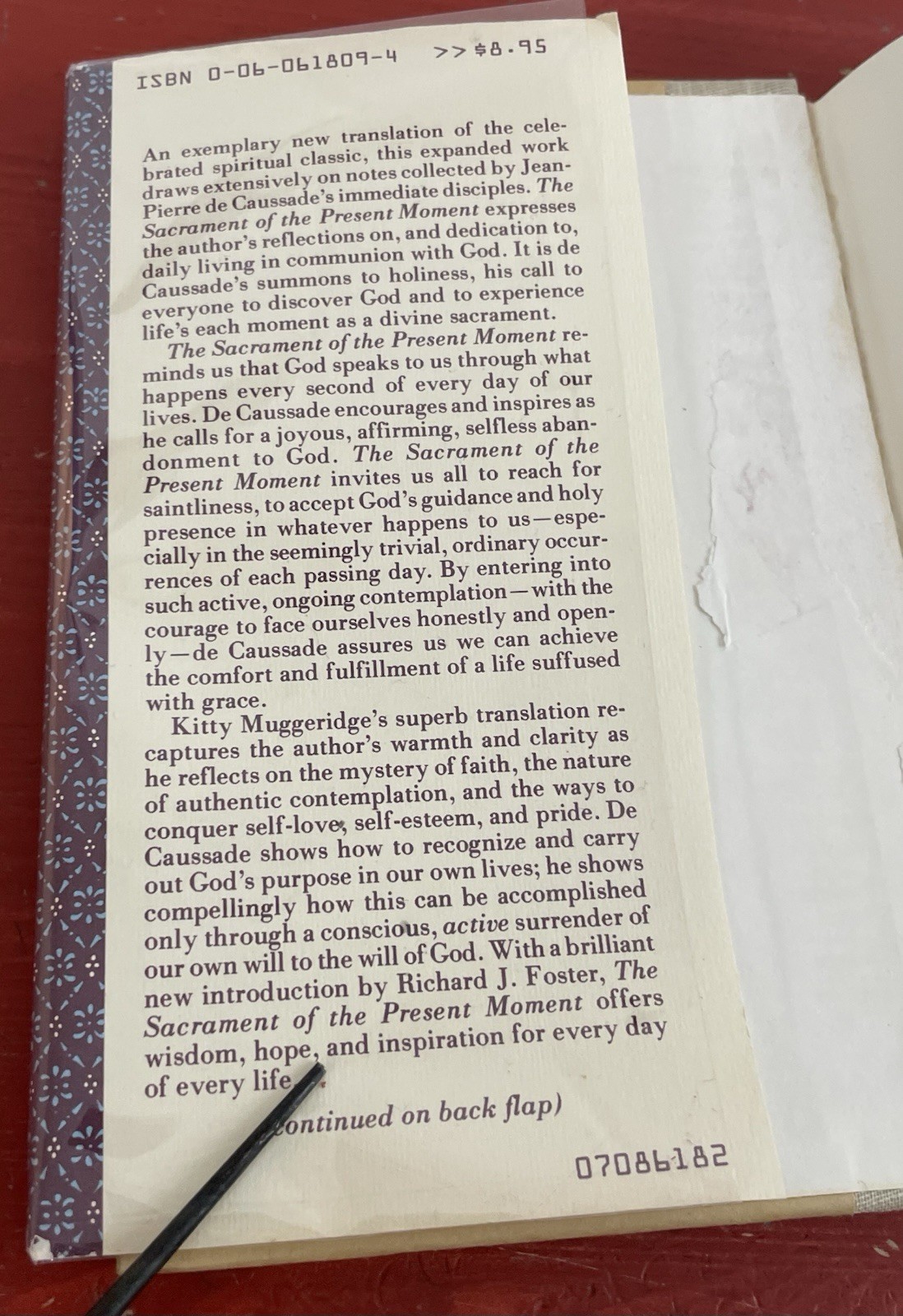 The Sacrament of the Present Moment by Jean-Pierre de Caussade Hardcover 1982