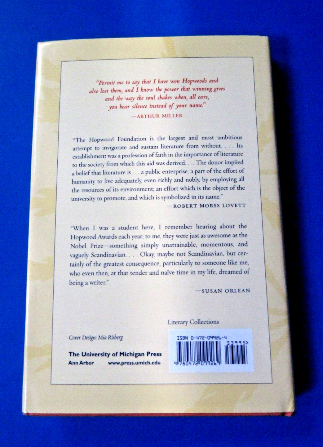 THE HOPWOOD AWARDS: 75 Years of Prized Writing Michael Barrett HC 2009