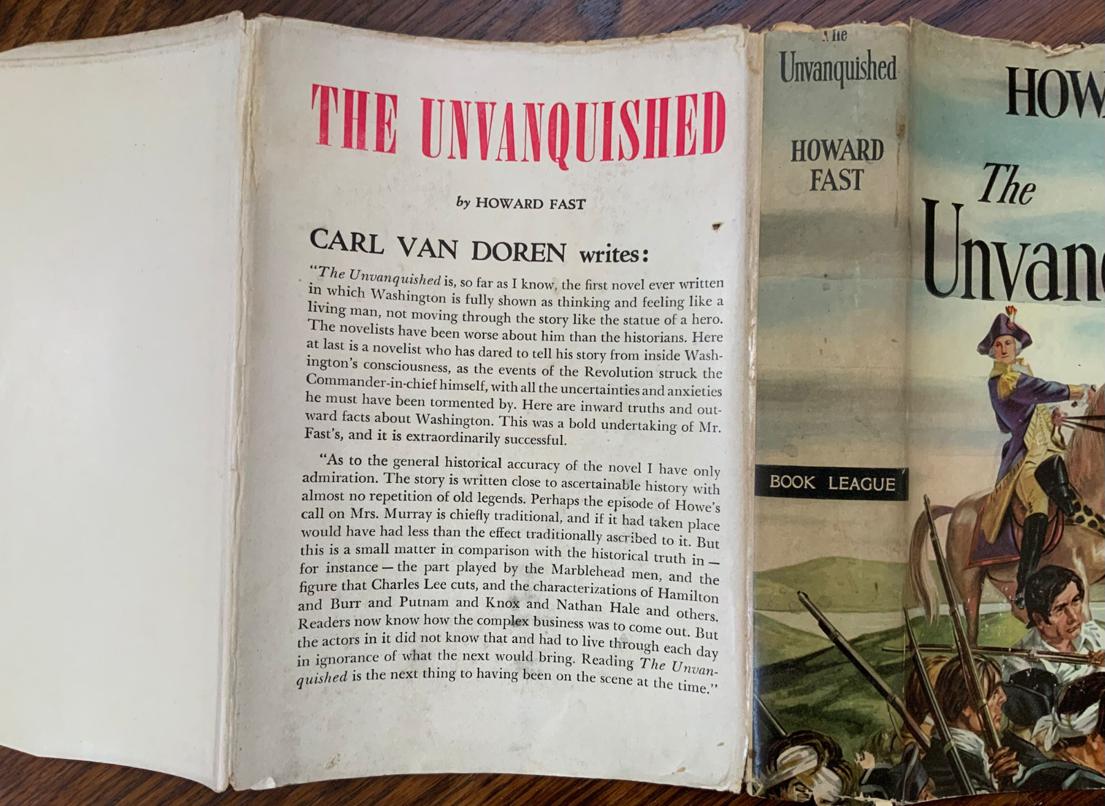 The Unvanquished by Howard Fast The Book League of America New York 1942 Good