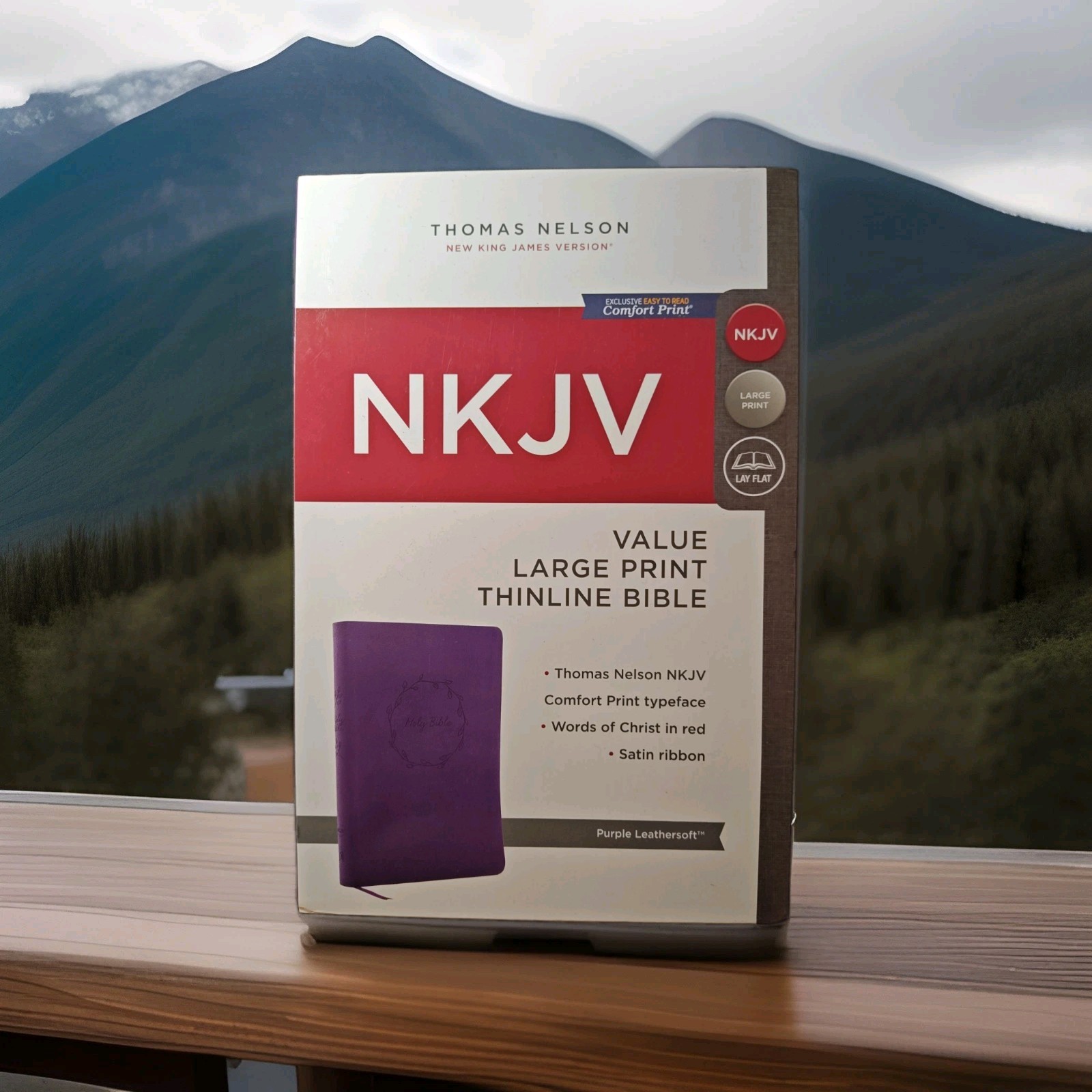 NKJV Value Thinline Bible Red Letter Edition, Large Print, Purple, Thomas Nelson