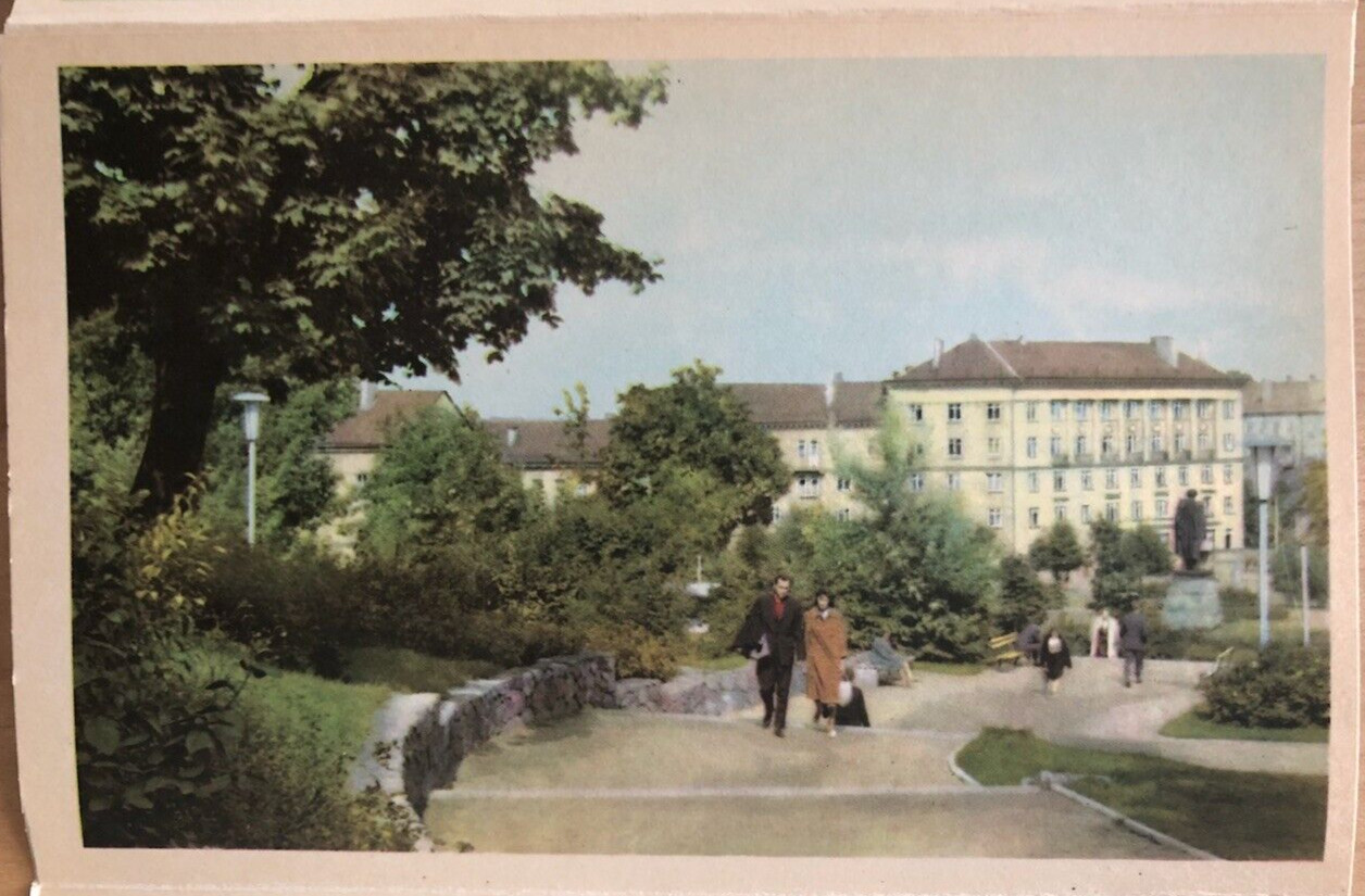 Set of 32 Vintage Color Souvenir Cards of Vilnius Lithuania, 4 x 6.25 in, 1950s