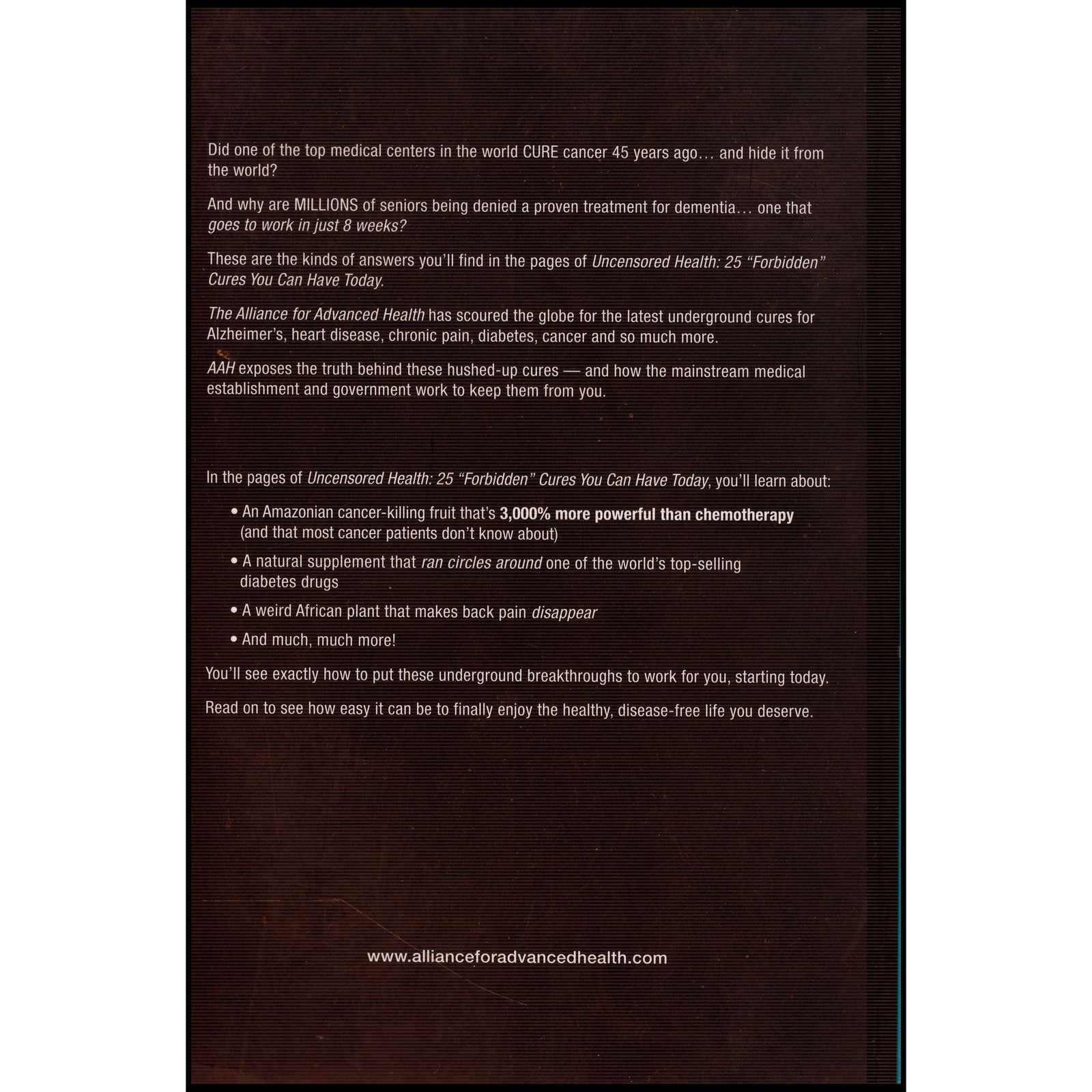 UNCENSORED HEALTH – 25 “Forbidden” Cures You Can Have Today – Volume 2 (Paperba