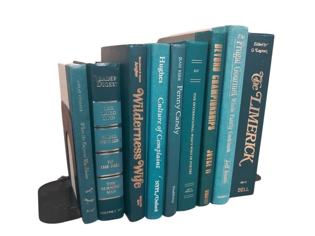 Lot of 10 Hardcover GREEN Shades Books for Decor Library Wedding Home Farmhouse