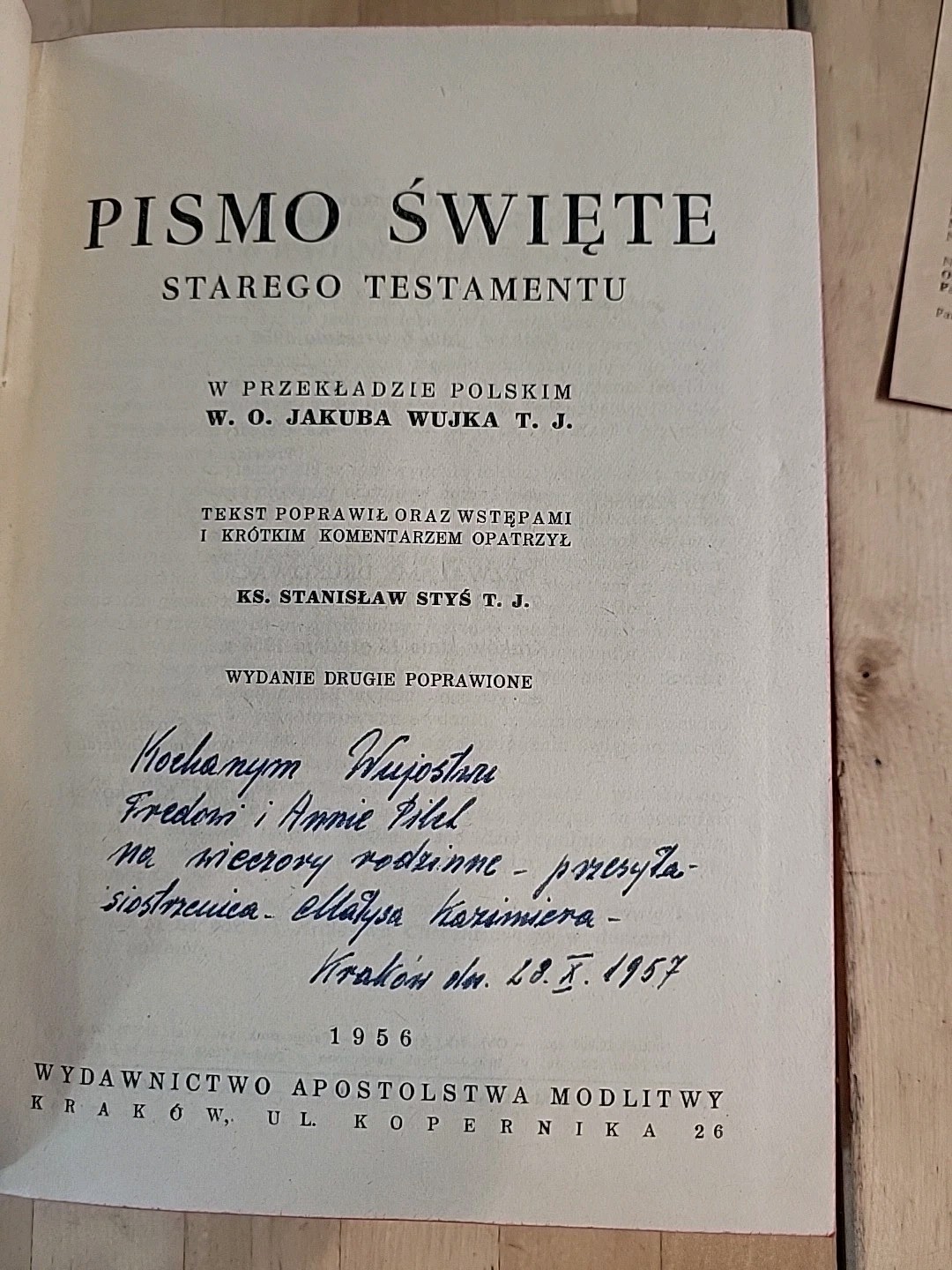 Pismo Swiete Starego Testamentu 1956 Hardcover With Sleeve ORIGINAL