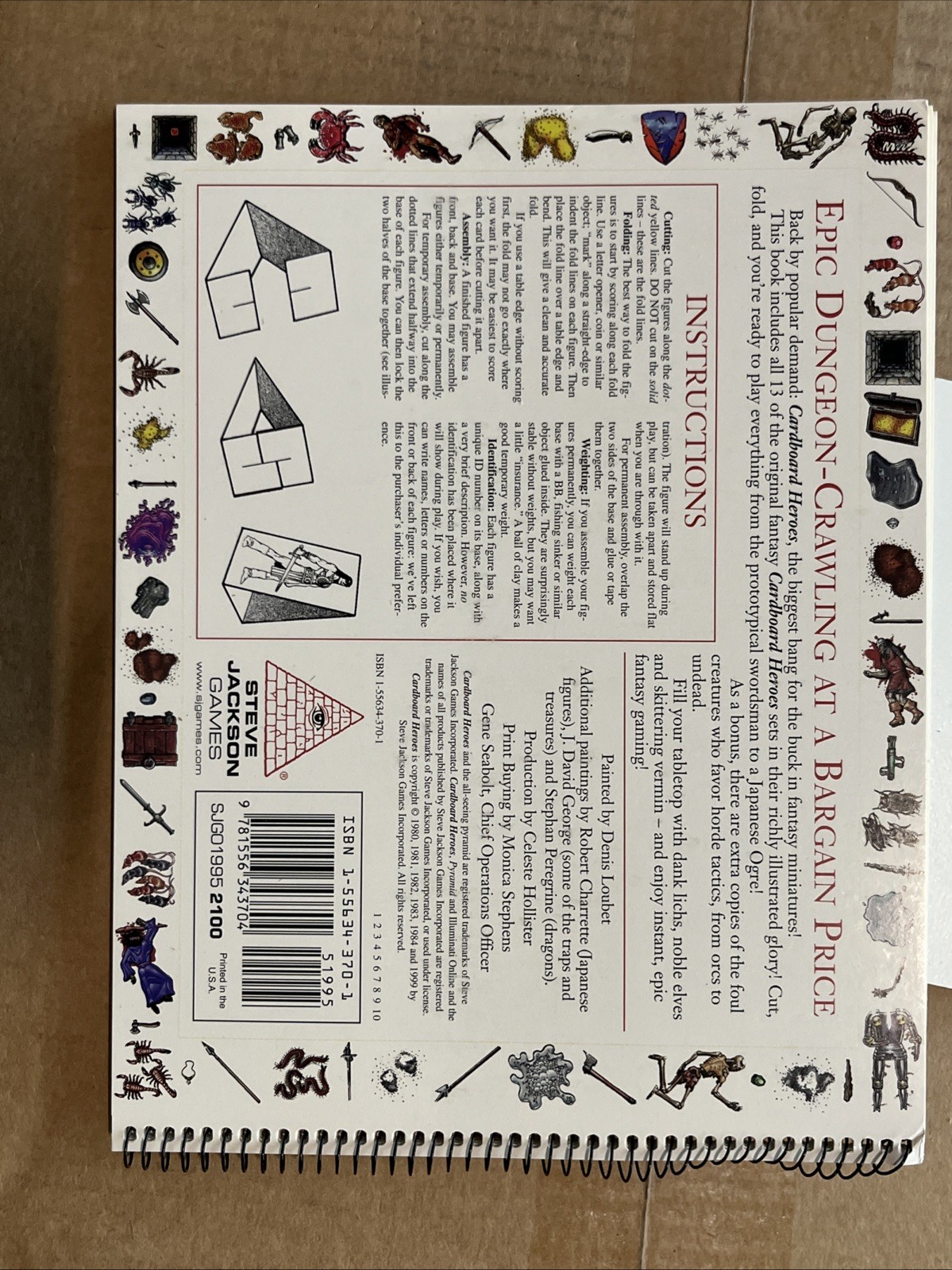 Steve Jackson Cardboard Heroes #2100 NEW RPG 436 Full-Color Fantasy Miniatures