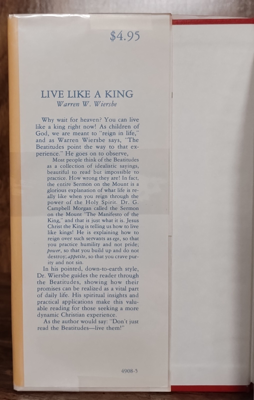Live Like a King Warren Wiersbe Signed Moody Press 1976 Beatitudes Christian Har