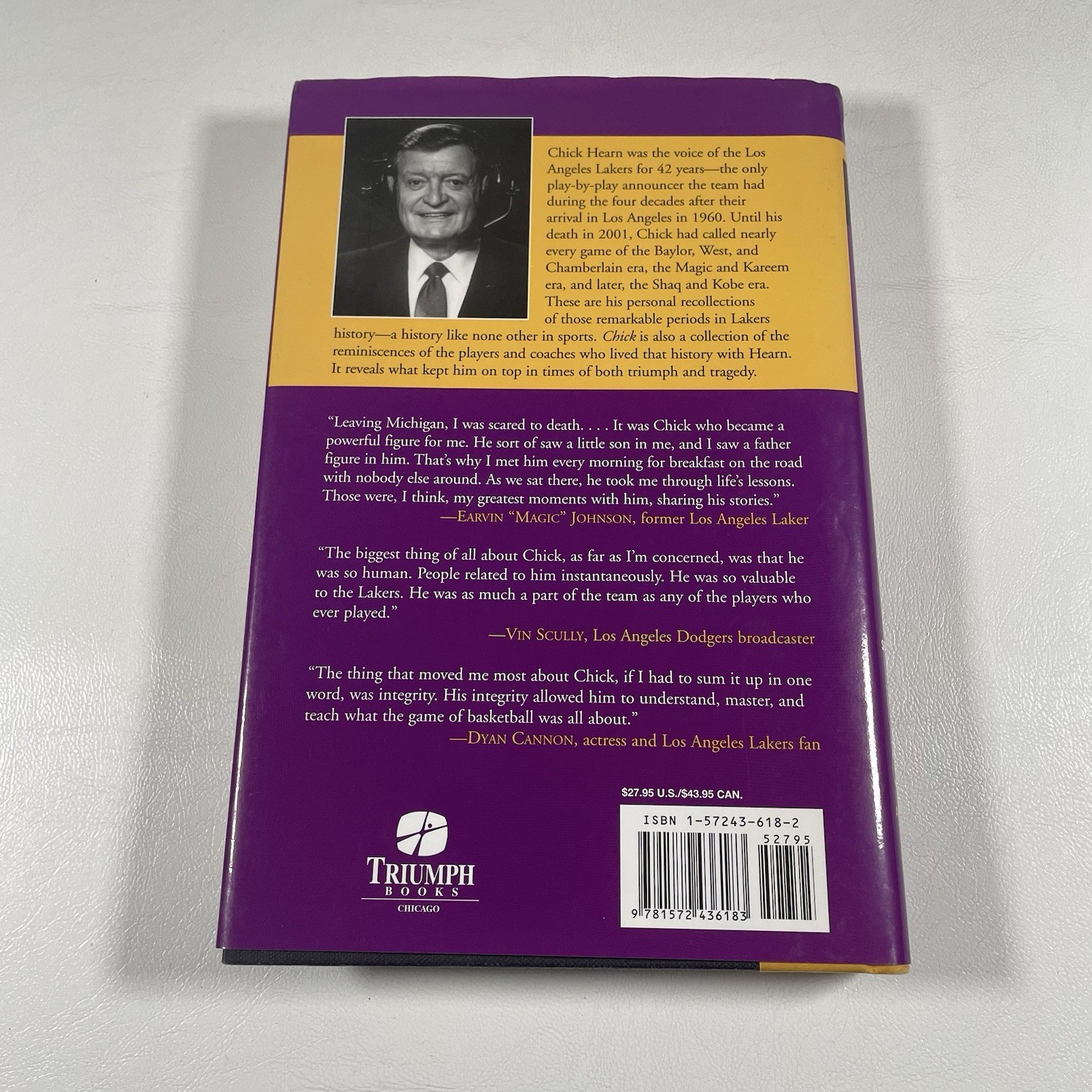 Chick Hearn His Unpublished Memoirs Book Signed By Steve Springer Marge 2004