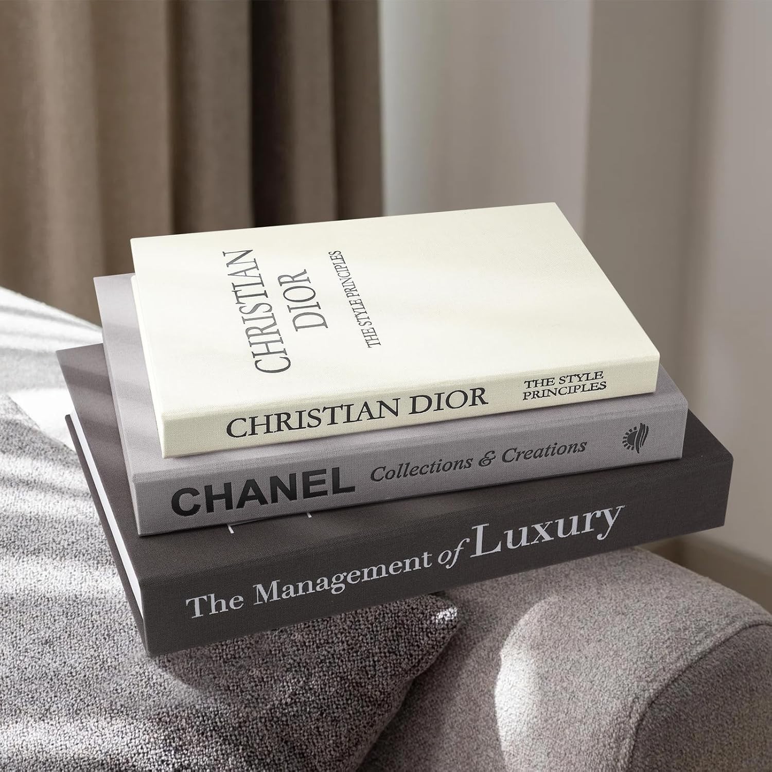 Luxury Linen Decorative Books Set of 3 – Minimalist Home Decor for Elegance