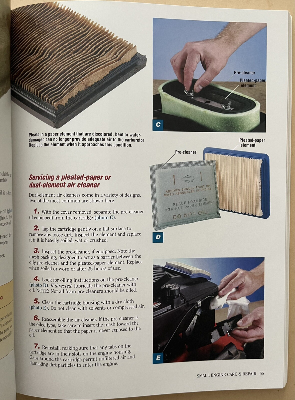1990s -2000s BRIGGS & STRATTON SMALL ENGINE CARE REPAIR MANUAL LAWN MOWER TILLER
