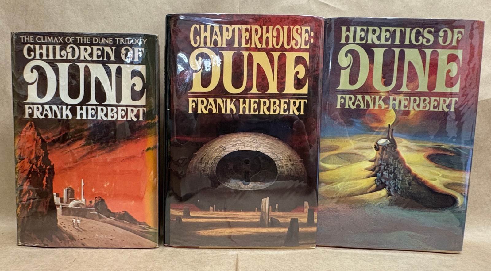 Dune 1-6 Frank Herbert Original Cover HC w/ Dust Jackets Chapter House 1st ed.