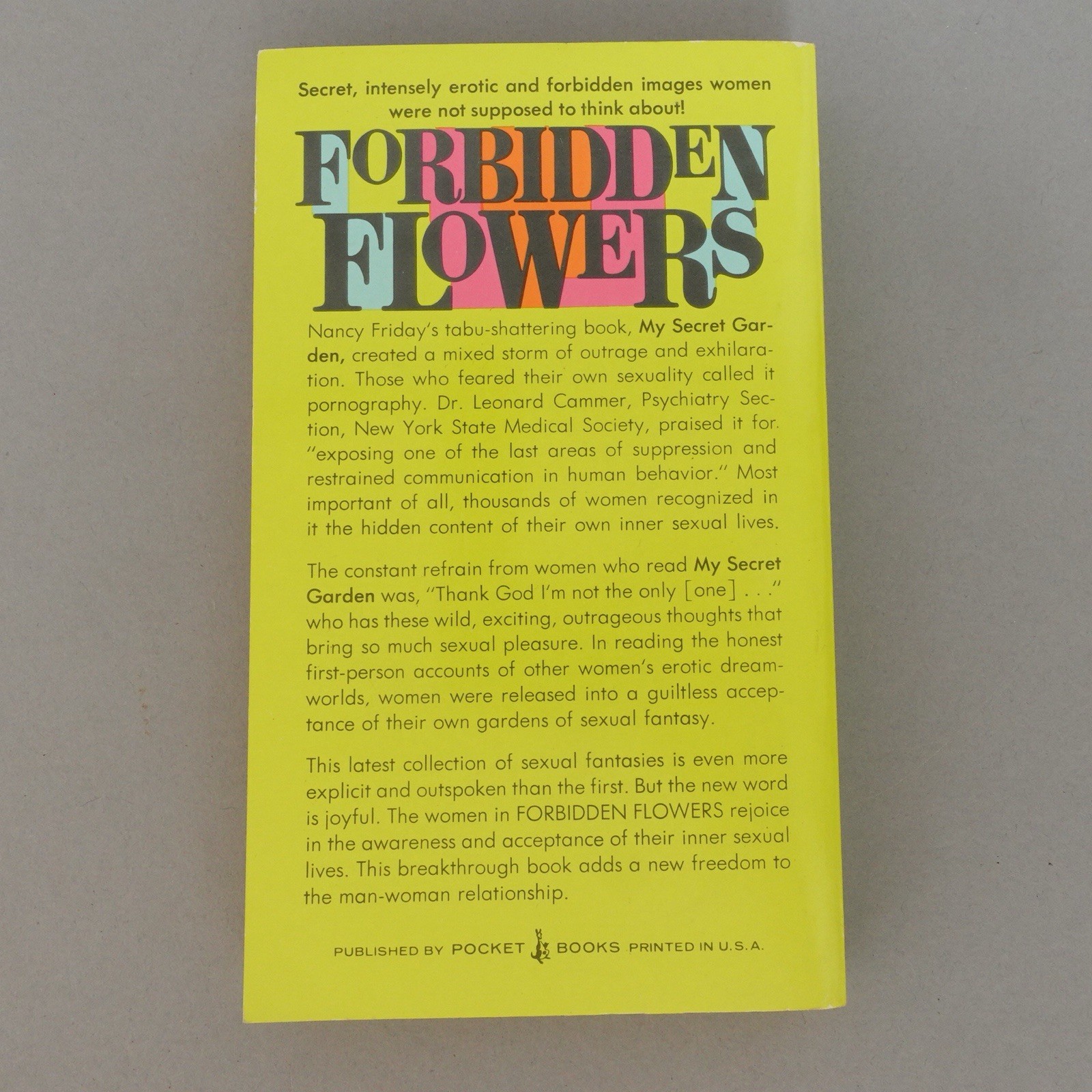 Forbidden Flowers 78936 Pocket 1975 1st Nancy Friday Women’s Sexual Fantasies